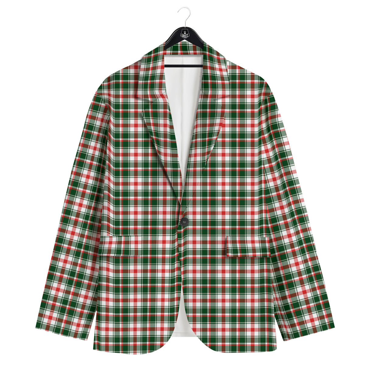 Madras Plaid Christmas Print Men's Sport Coat-grizzshop