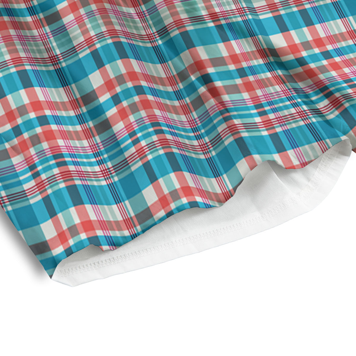 Madras Red And Blue Print Pattern Men's Athletic Shorts