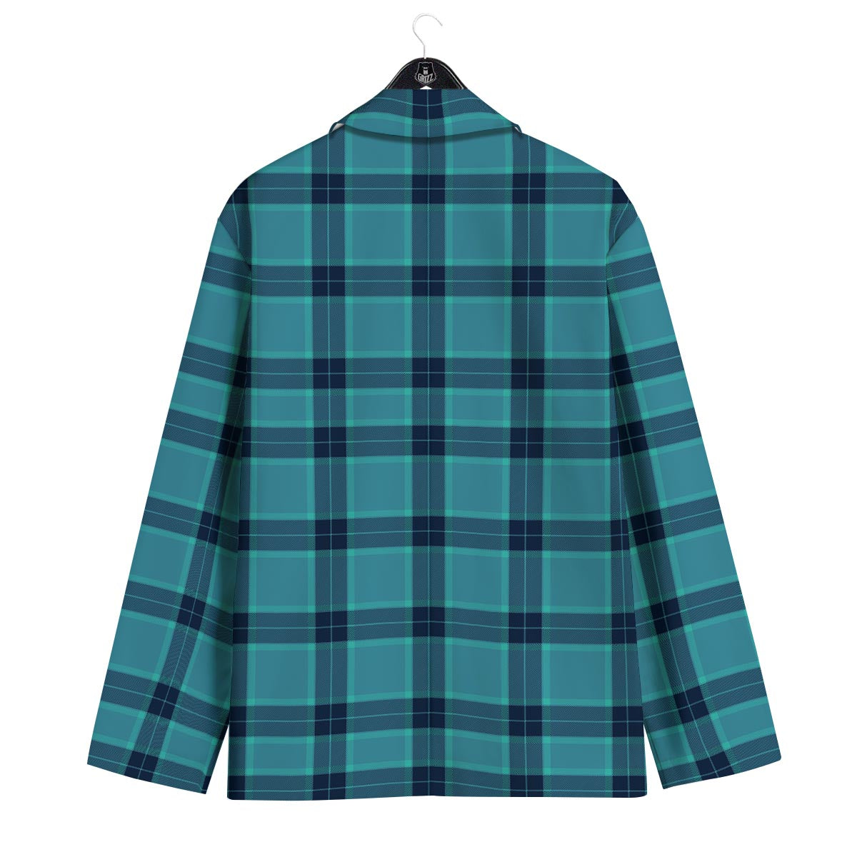 Madras Teal Print Pattern Men's Sport Coat-grizzshop