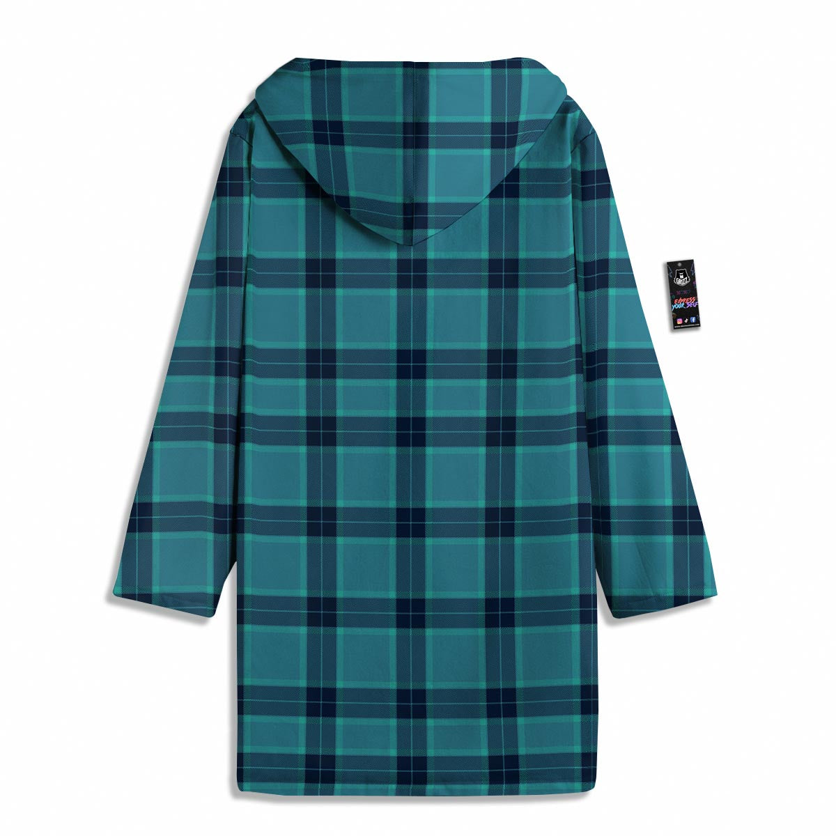 Madras Teal Print Pattern Men's Windbreaker Jacket-grizzshop