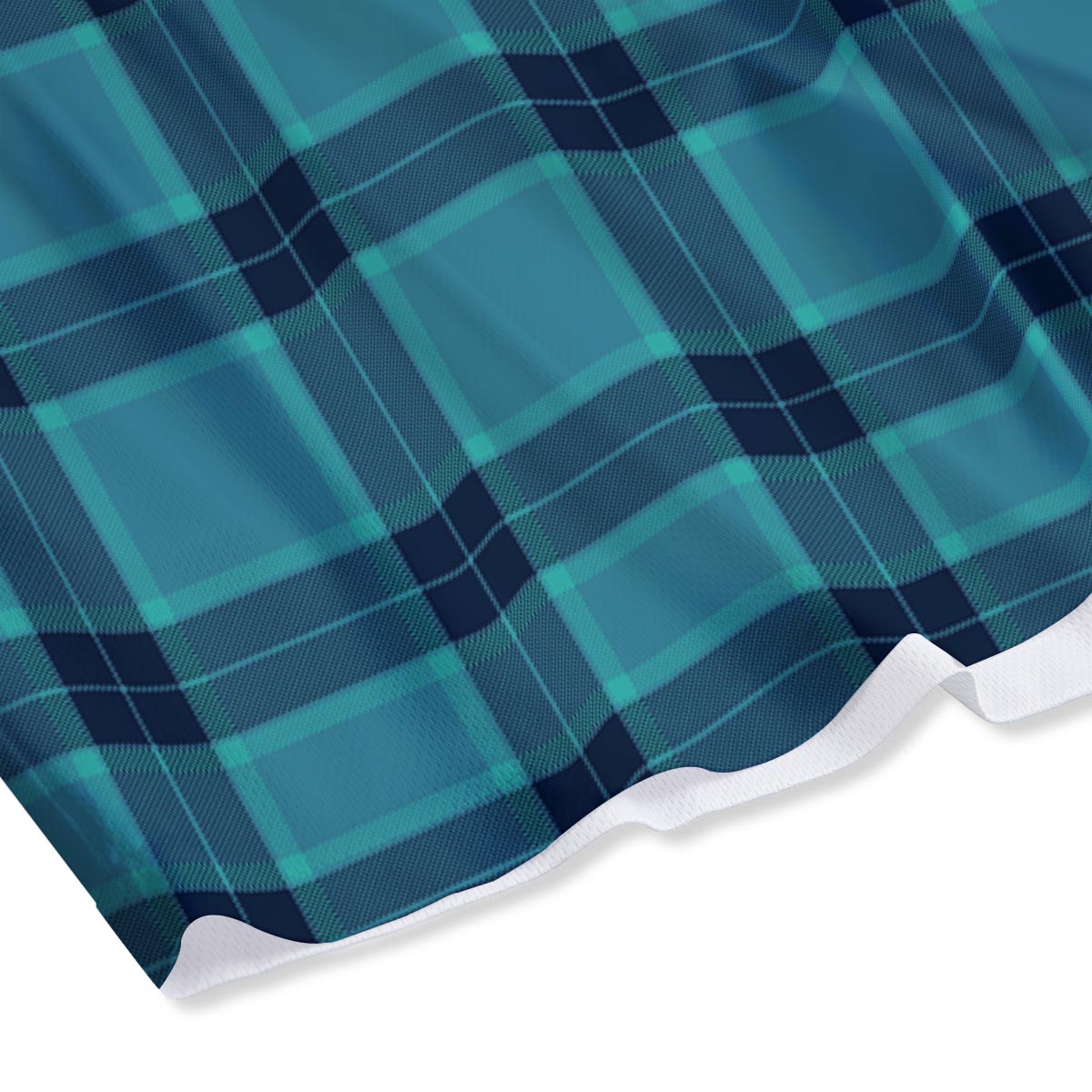 Madras Teal Print Pattern Mesh Shorts-grizzshop