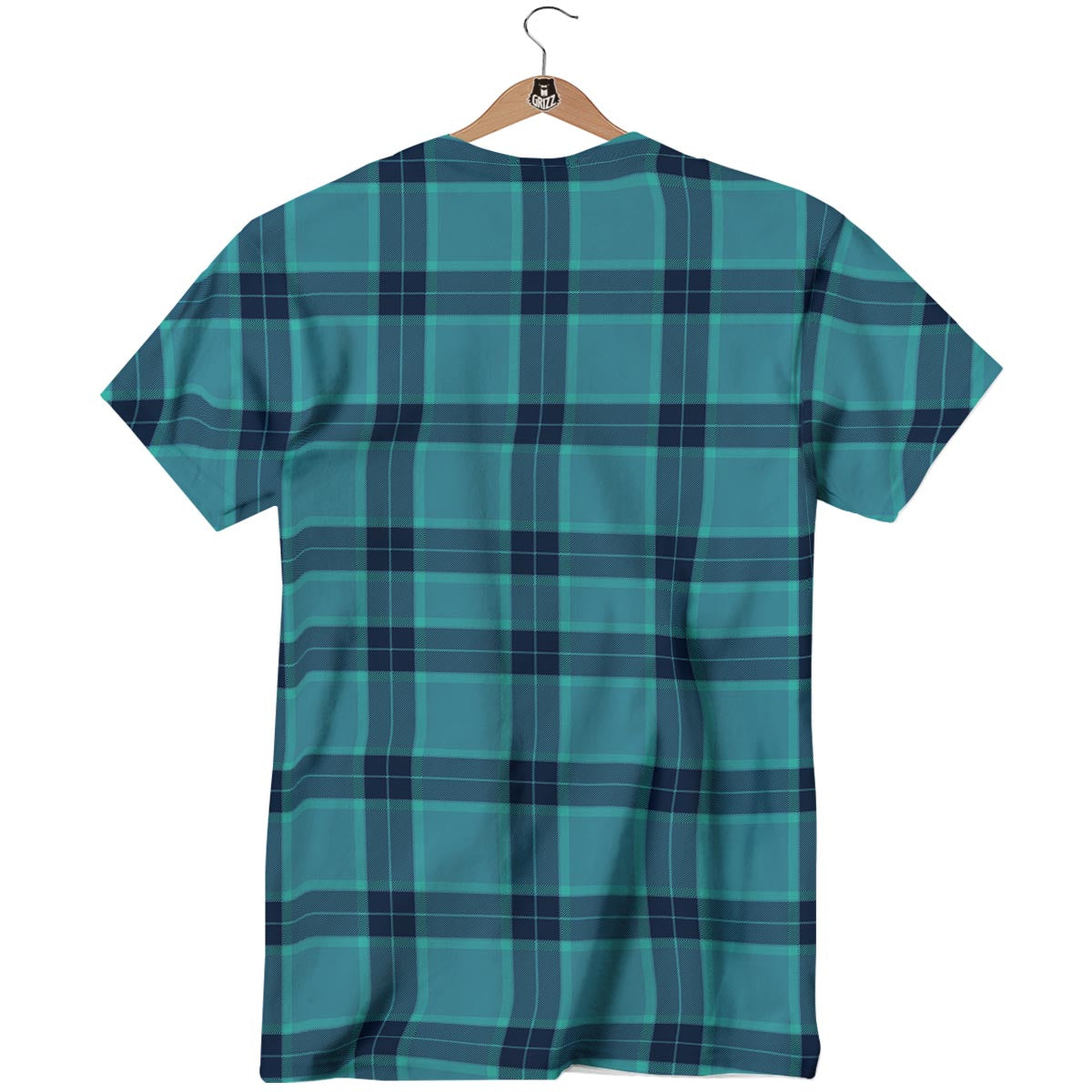 Madras Teal Print Pattern T-Shirt-grizzshop
