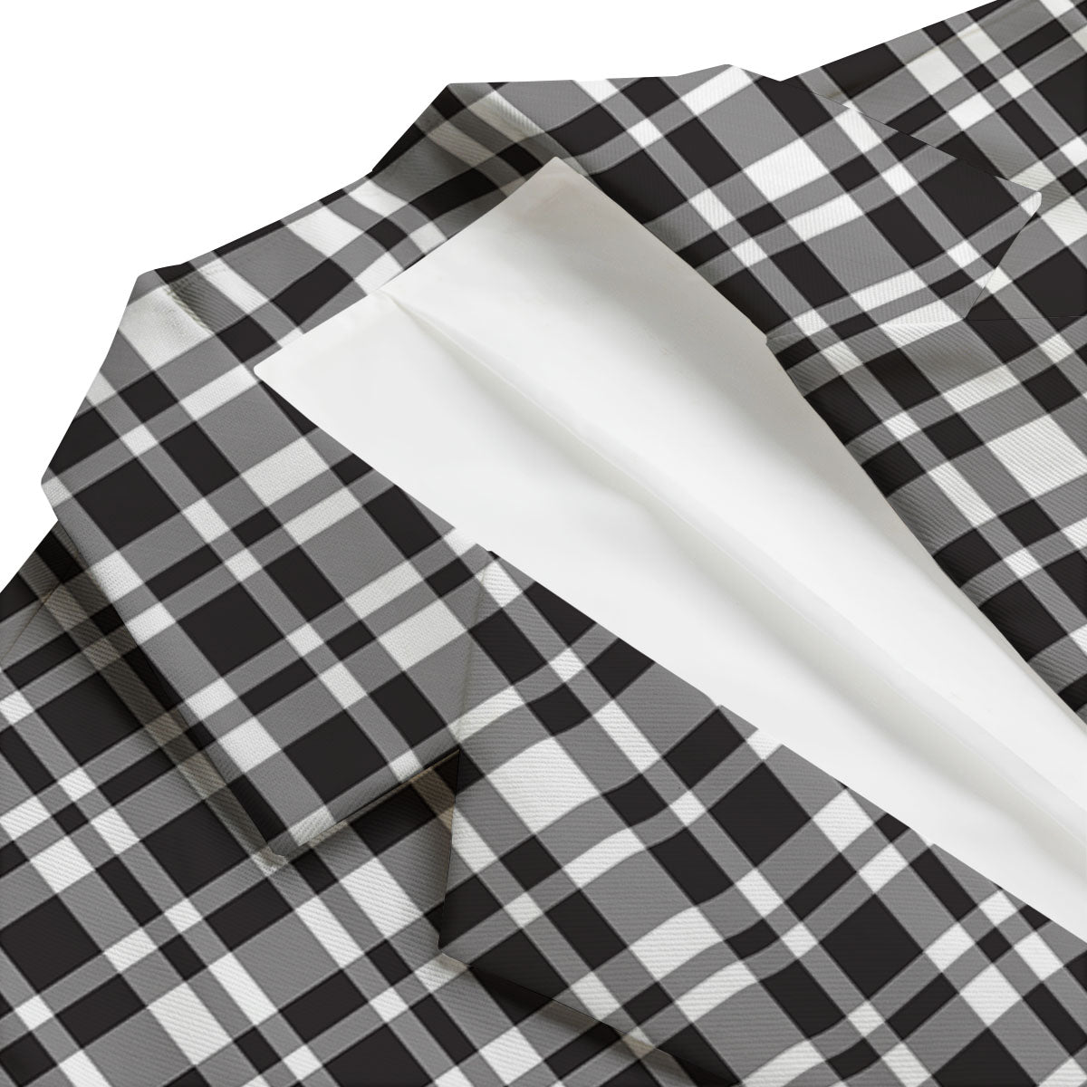 Madras White And Black Print Pattern Men's Blazer-grizzshop