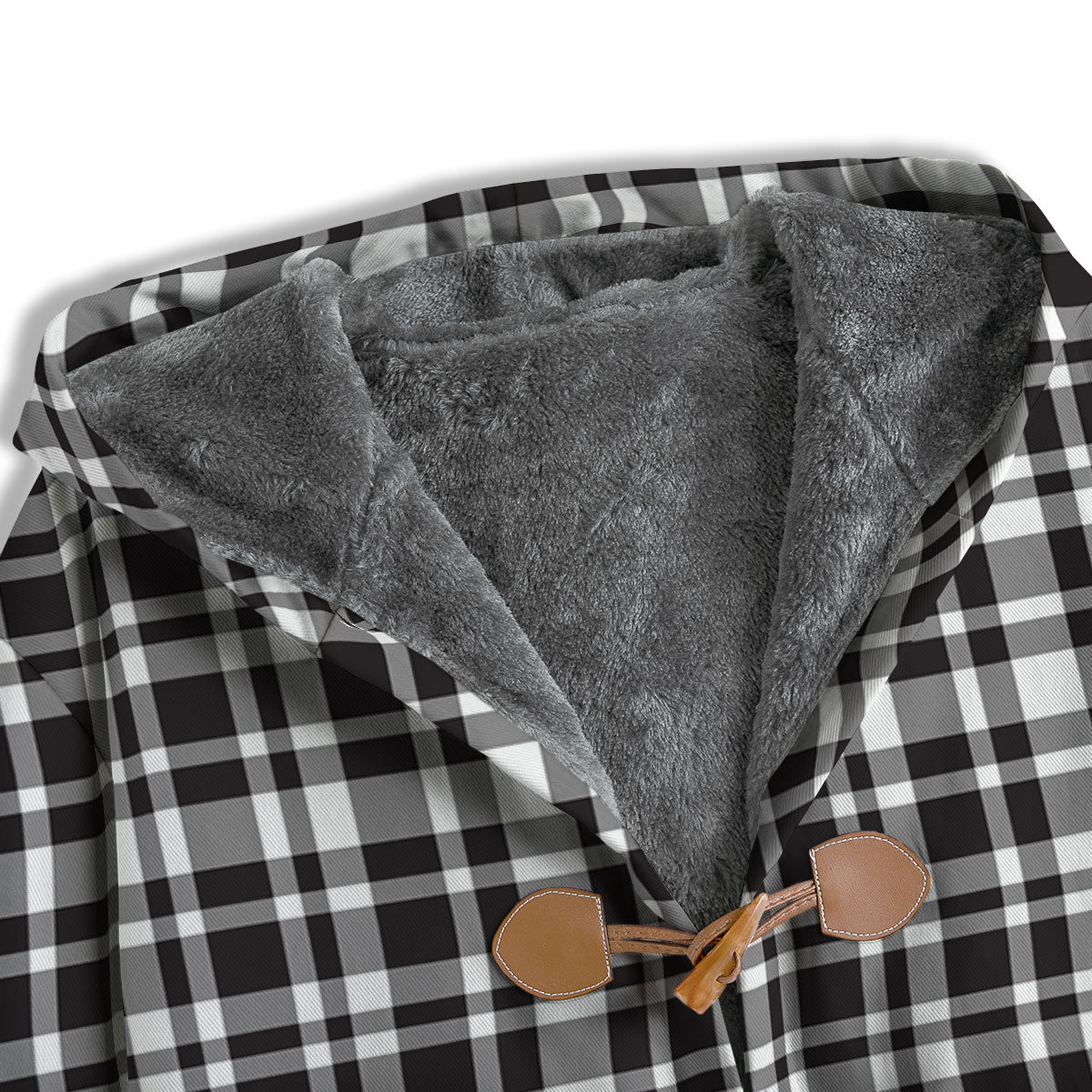 Madras White And Black Print Pattern Men's Windbreaker Jacket-grizzshop