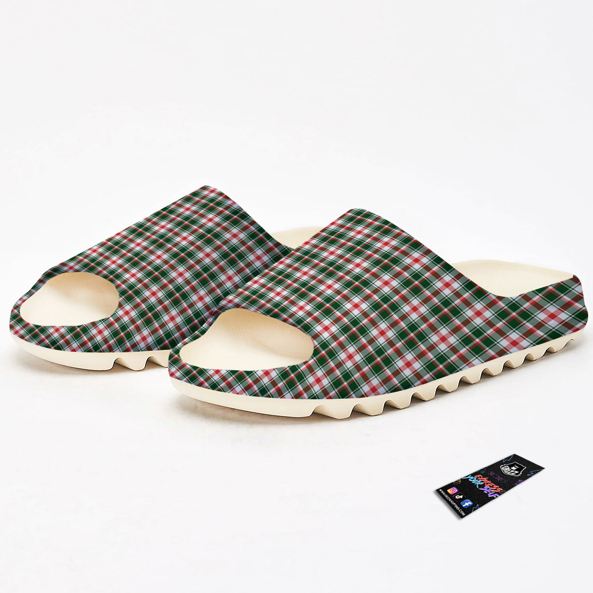 Madras Plaid Christmas Print Sandals-grizzshop
