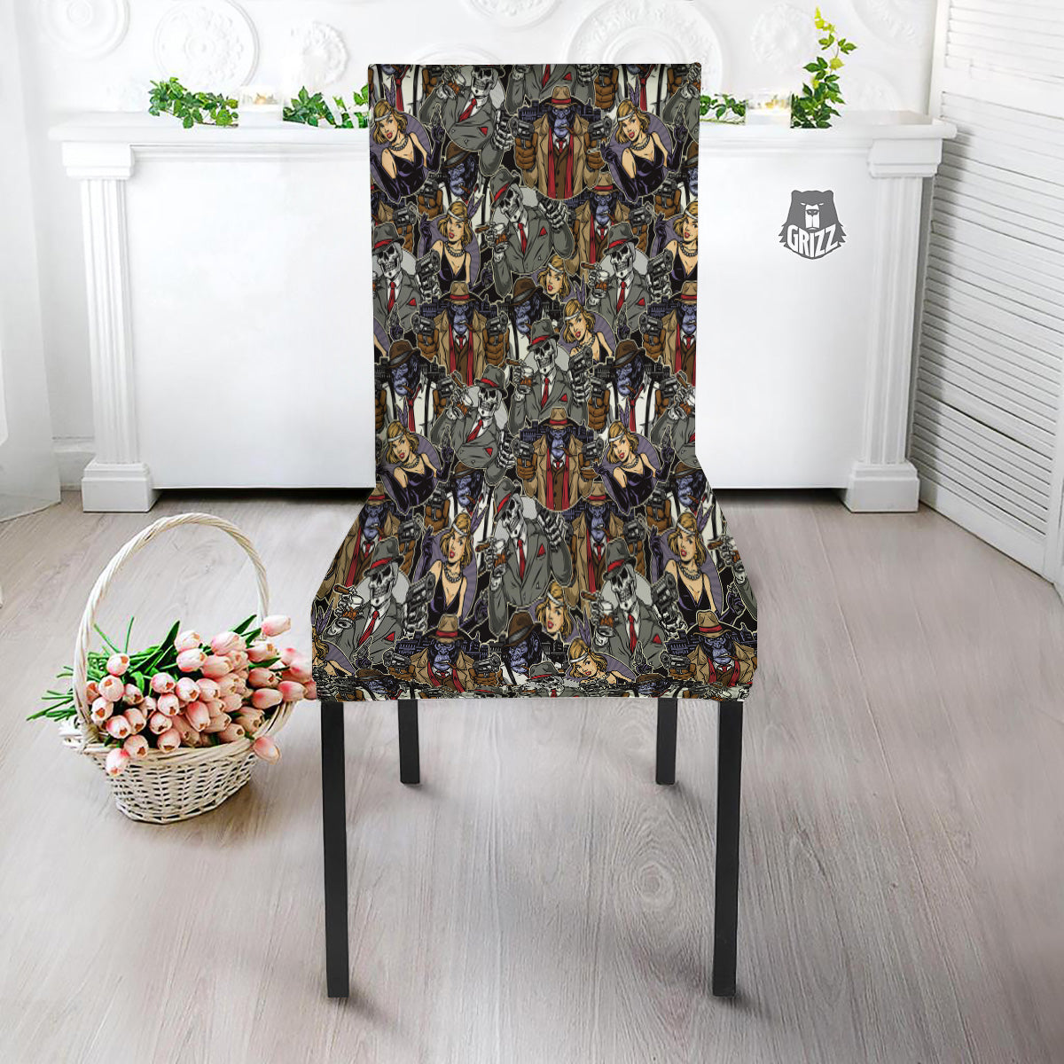 Mafia And Gangsters Print Pattern Dining Chair Slipcover-grizzshop