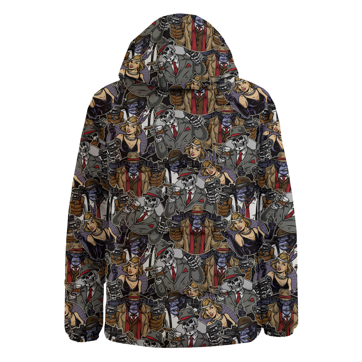 Mafia And Gangsters Print Pattern Down Jacket-grizzshop