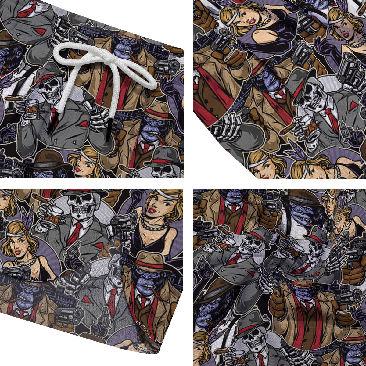 Mafia And Gangsters Print Pattern Men's Running Shorts-grizzshop