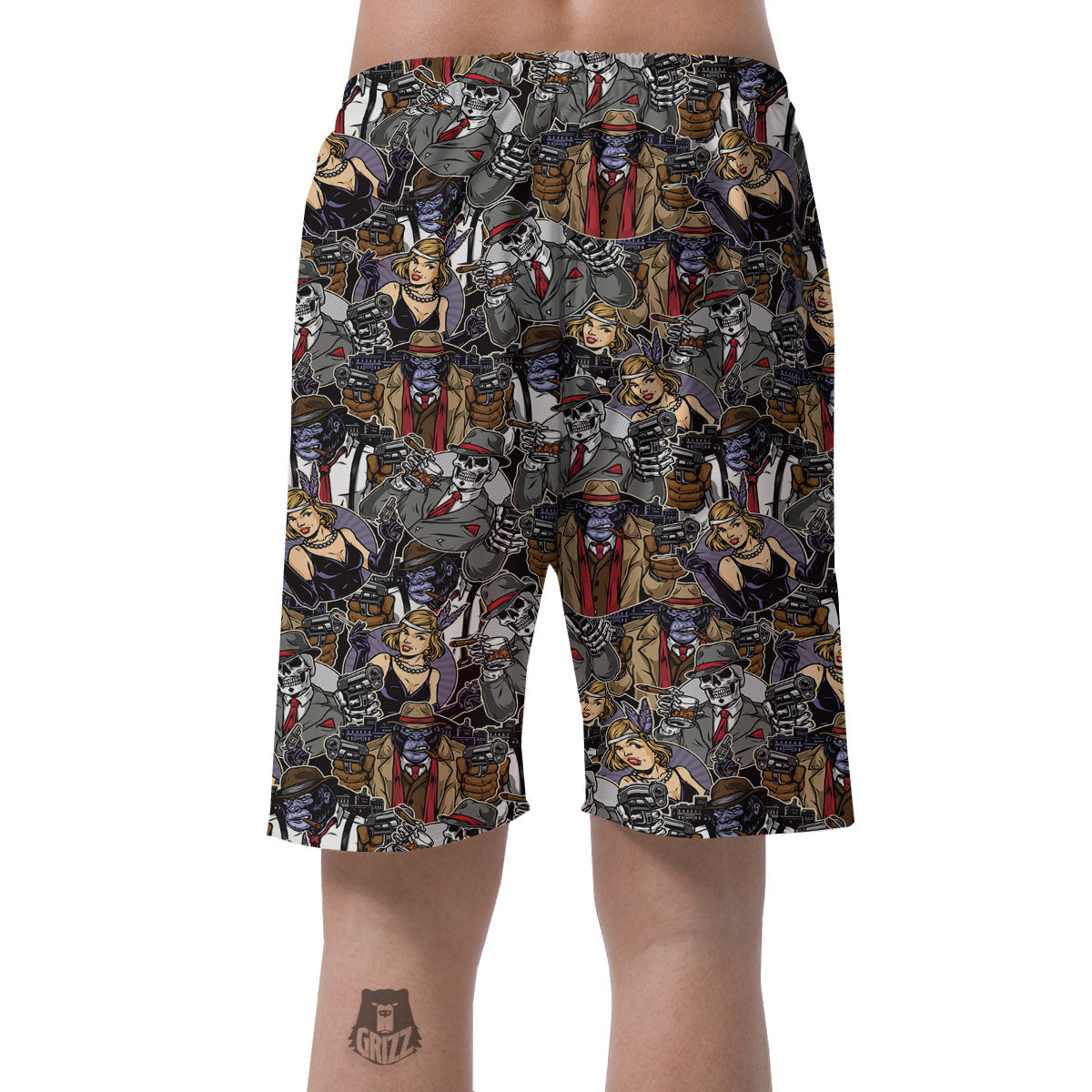 Mafia And Gangsters Print Pattern Men's Shorts-grizzshop