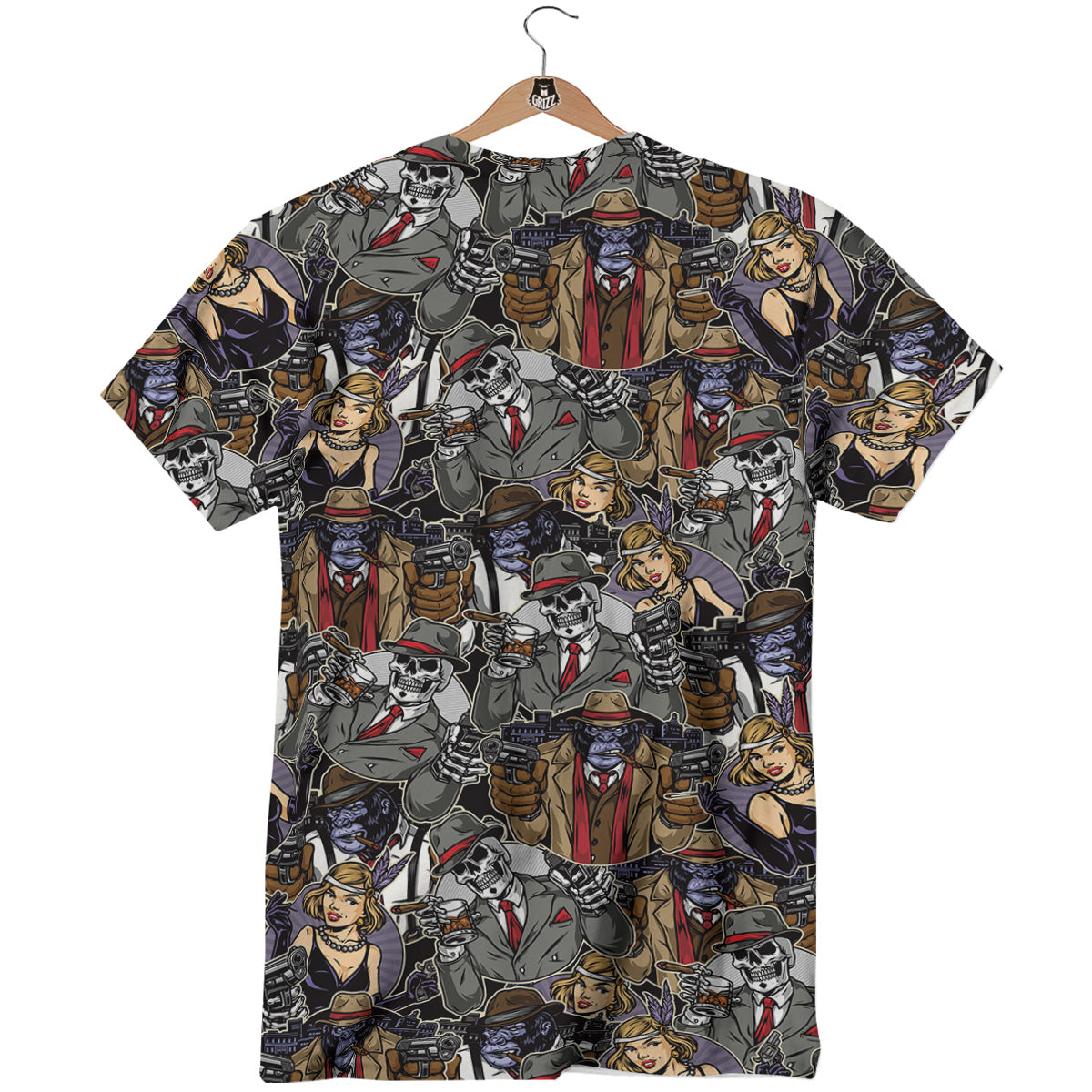 Mafia And Gangsters Print Pattern T-Shirt-grizzshop