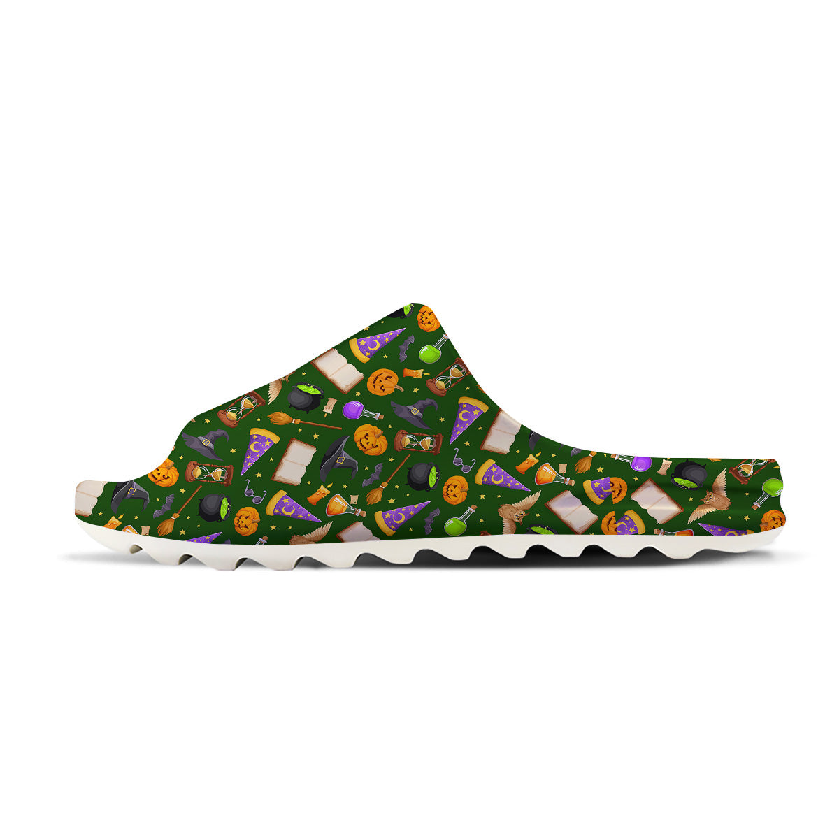 Magical Symbols And Green Print Pattern Sandals-grizzshop