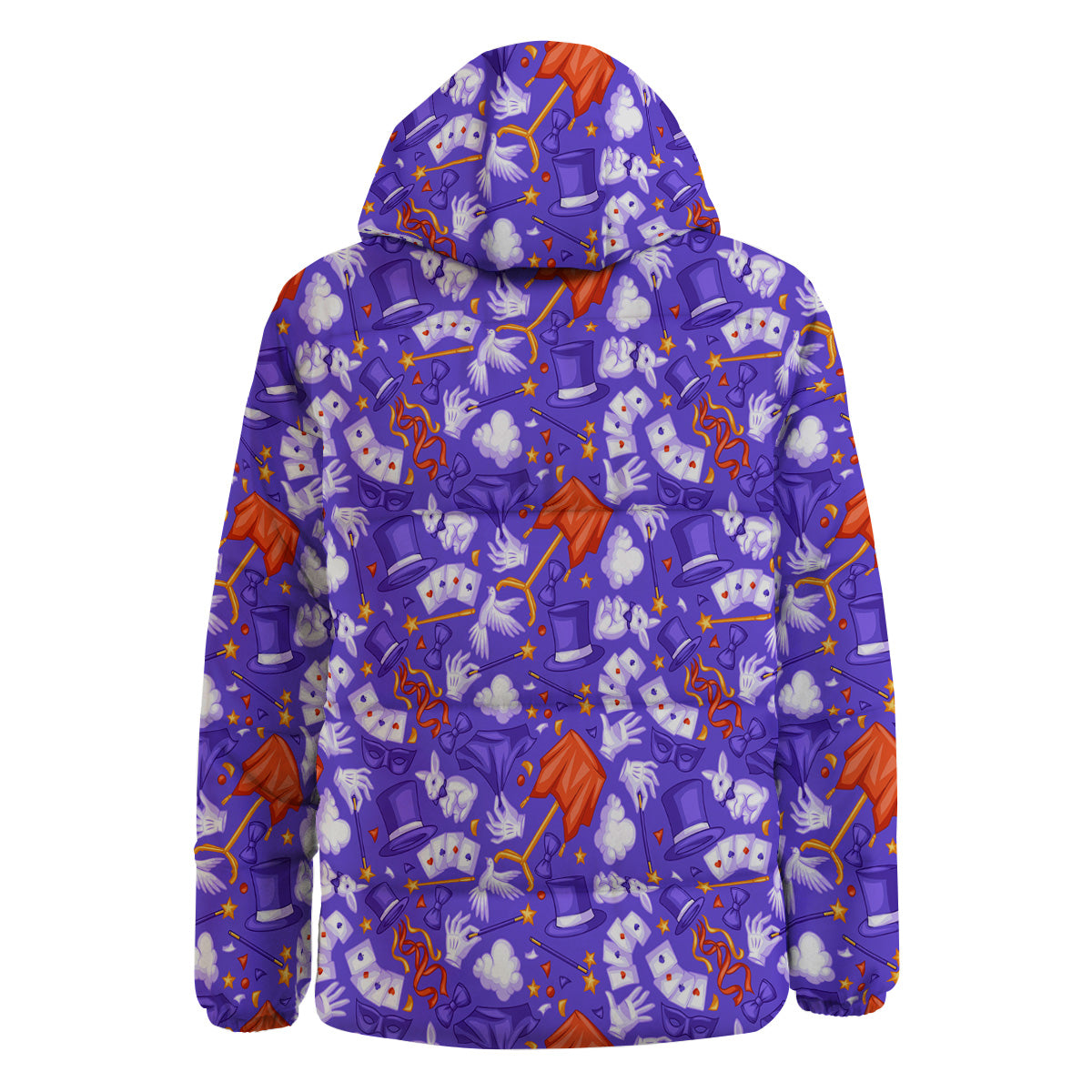Magician Purple Show Print Pattern Down Jacket-grizzshop