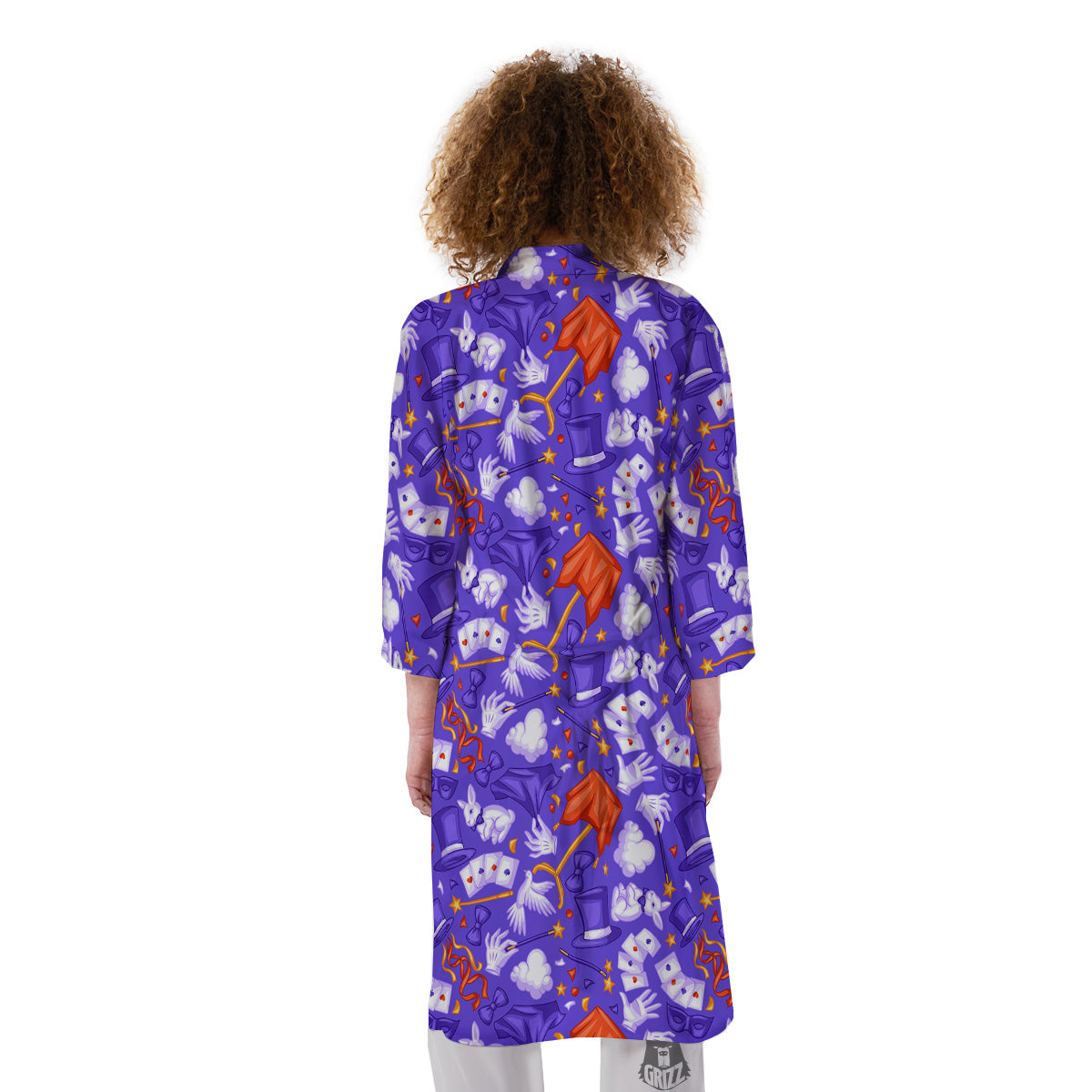Magician Purple Show Print Pattern Kimono-grizzshop