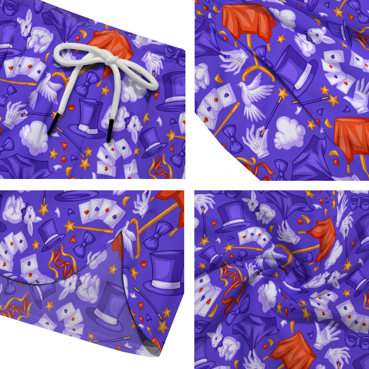 Magician Purple Show Print Pattern Men's Running Shorts-grizzshop