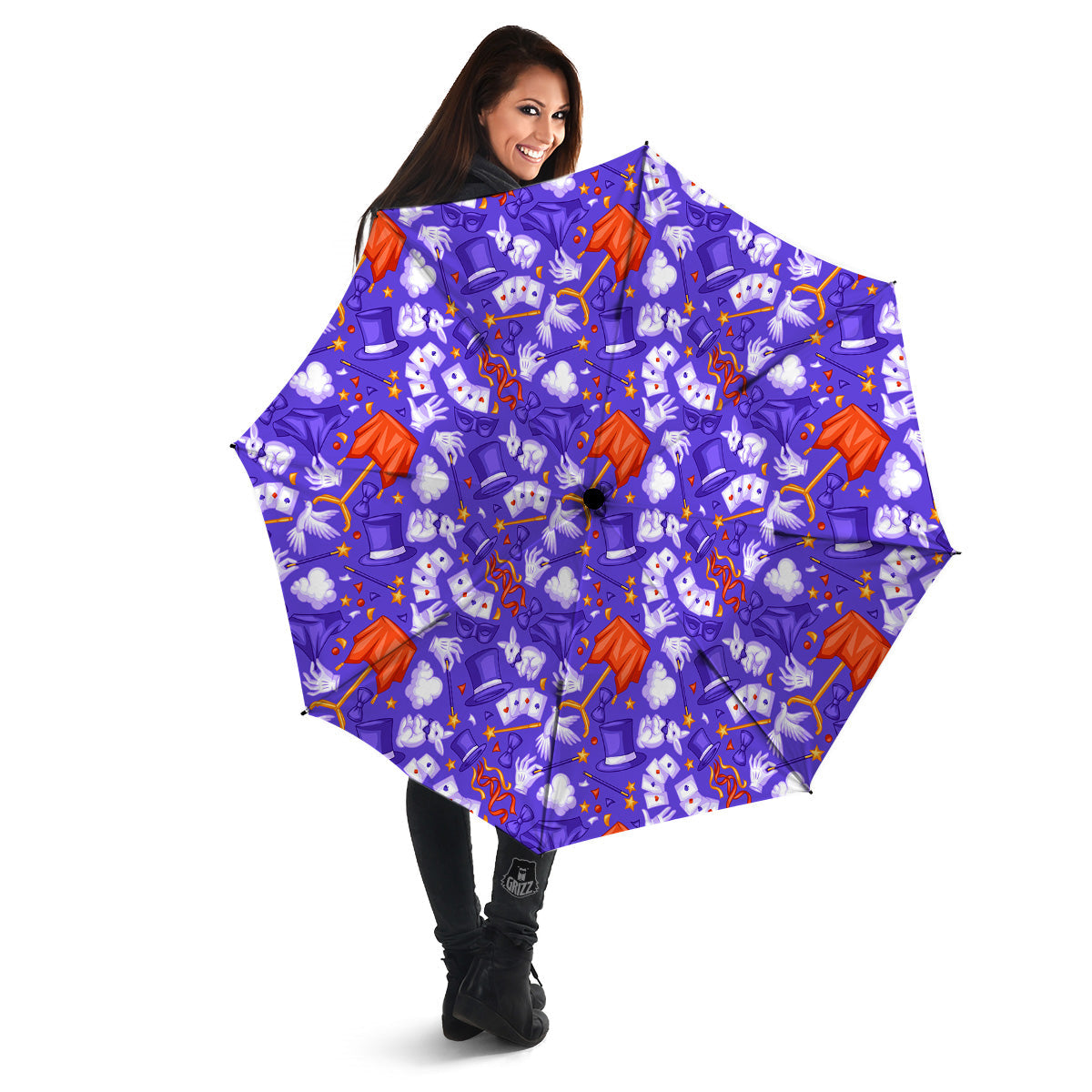 Magician Purple Show Print Pattern Umbrella-grizzshop