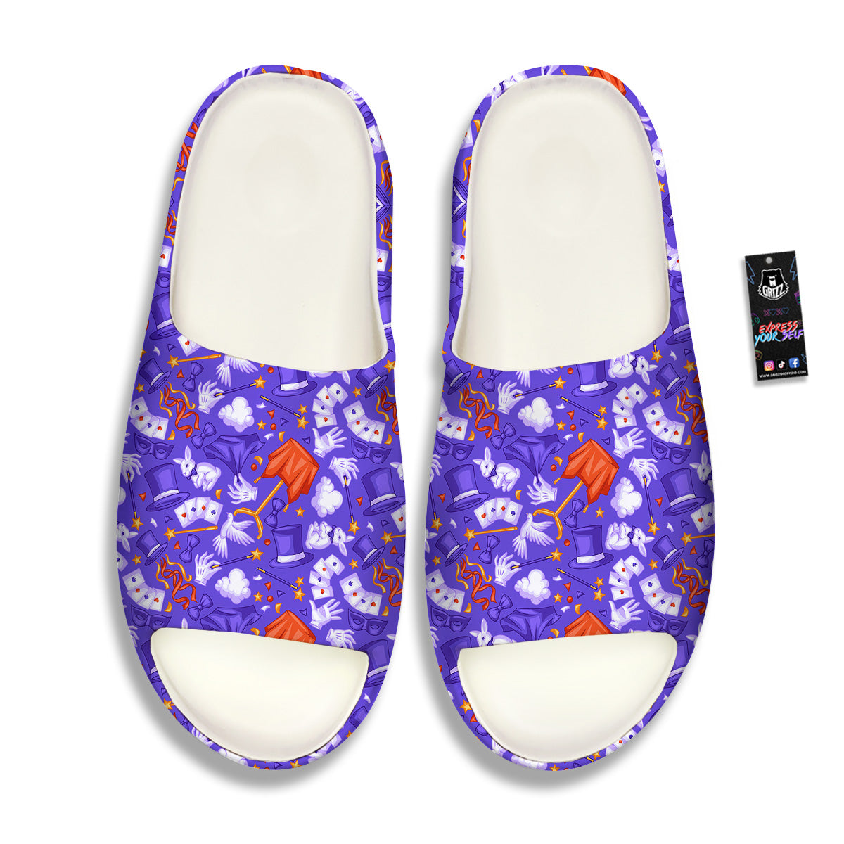Magician Purple Show Print Pattern Sandals-grizzshop