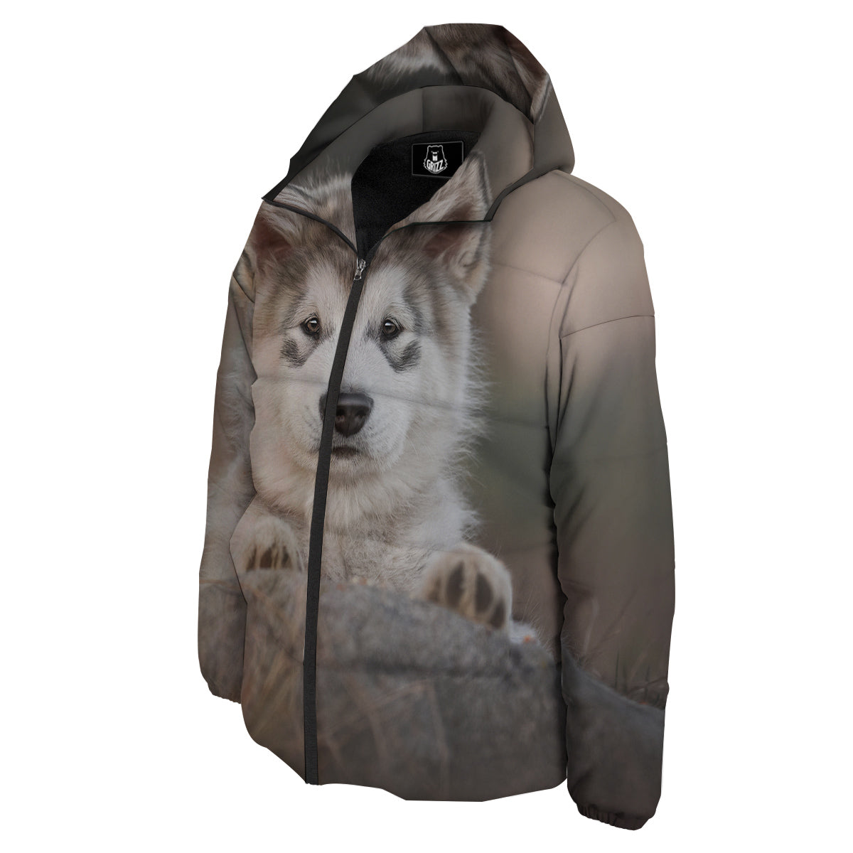 Malamute Alaskan Cute Print Down Jacket-grizzshop