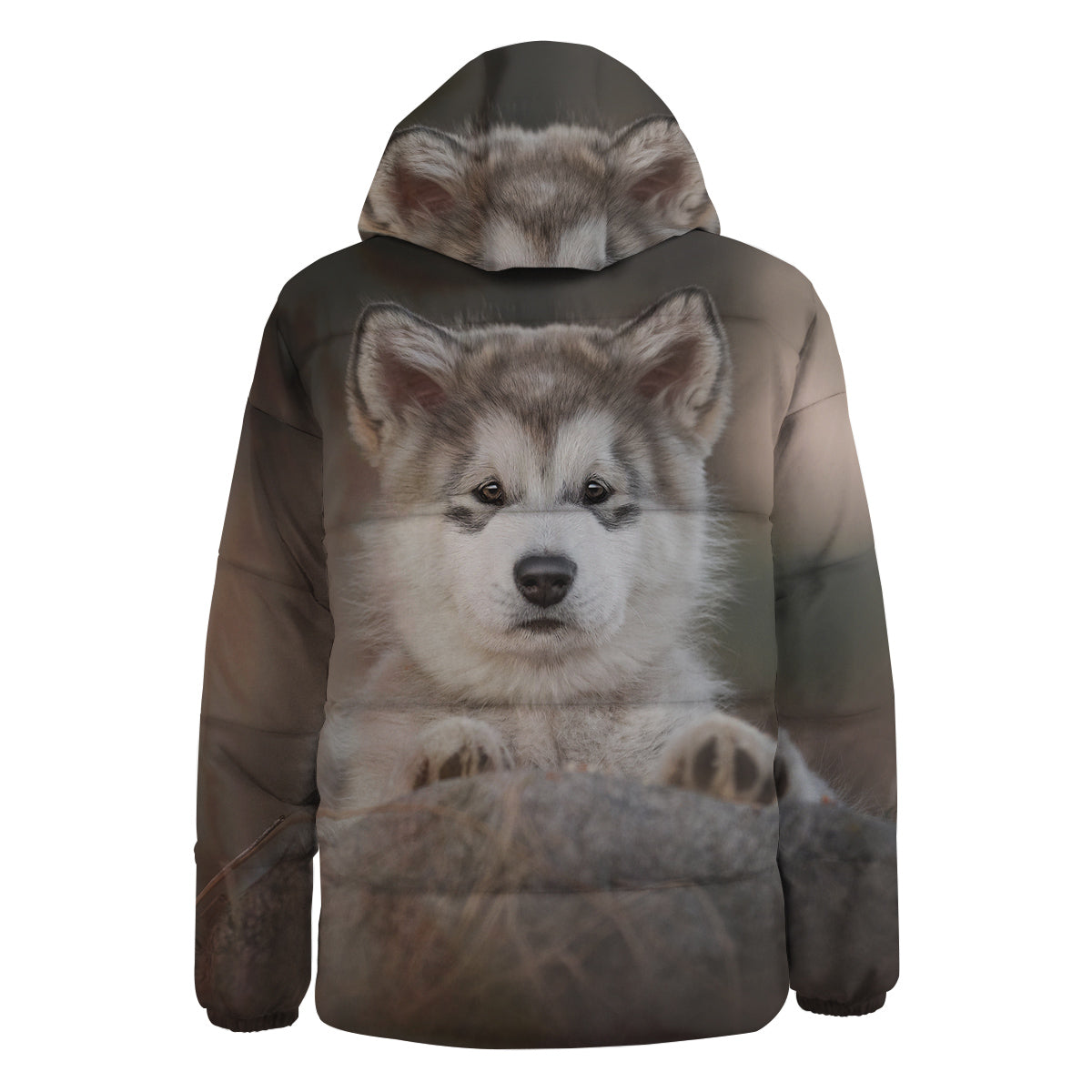 Malamute Alaskan Cute Print Down Jacket-grizzshop