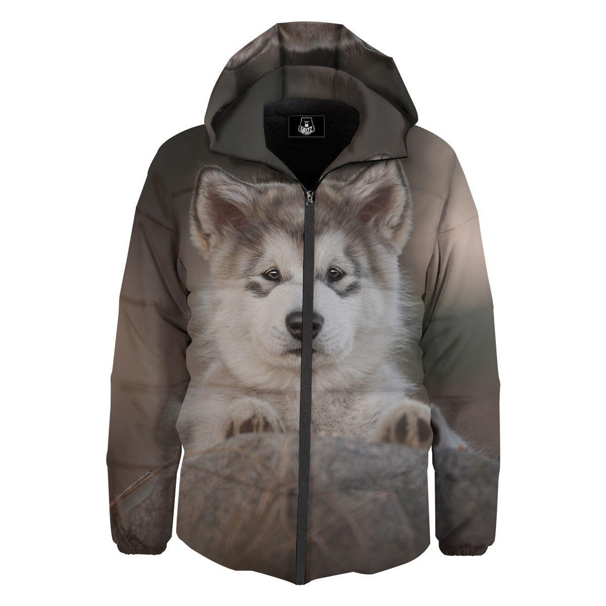 Malamute Alaskan Cute Print Down Jacket-grizzshop