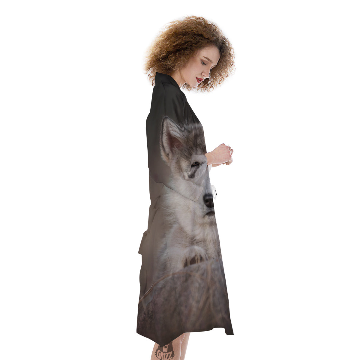 Malamute Alaskan Cute Print Kimono-grizzshop
