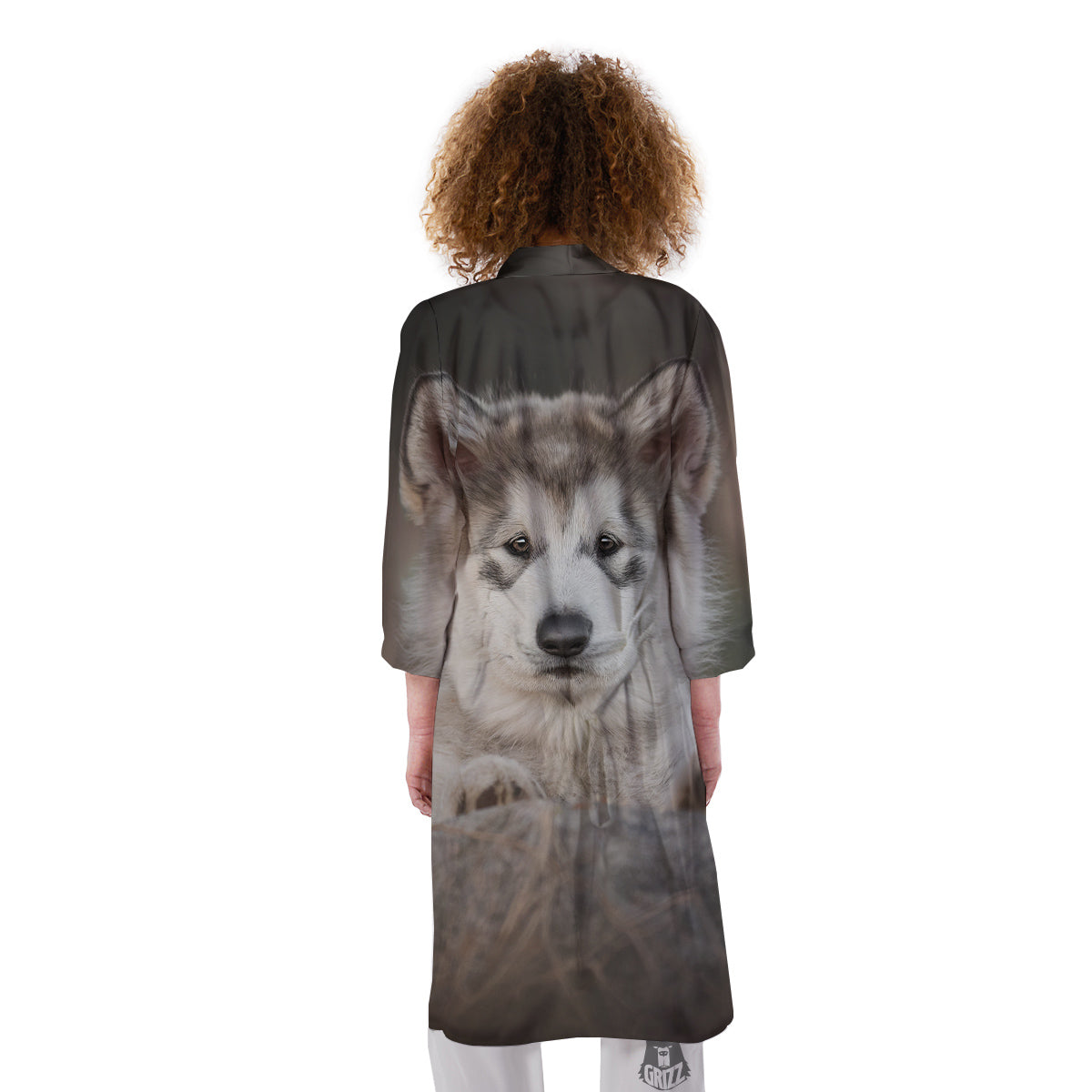 Malamute Alaskan Cute Print Kimono-grizzshop