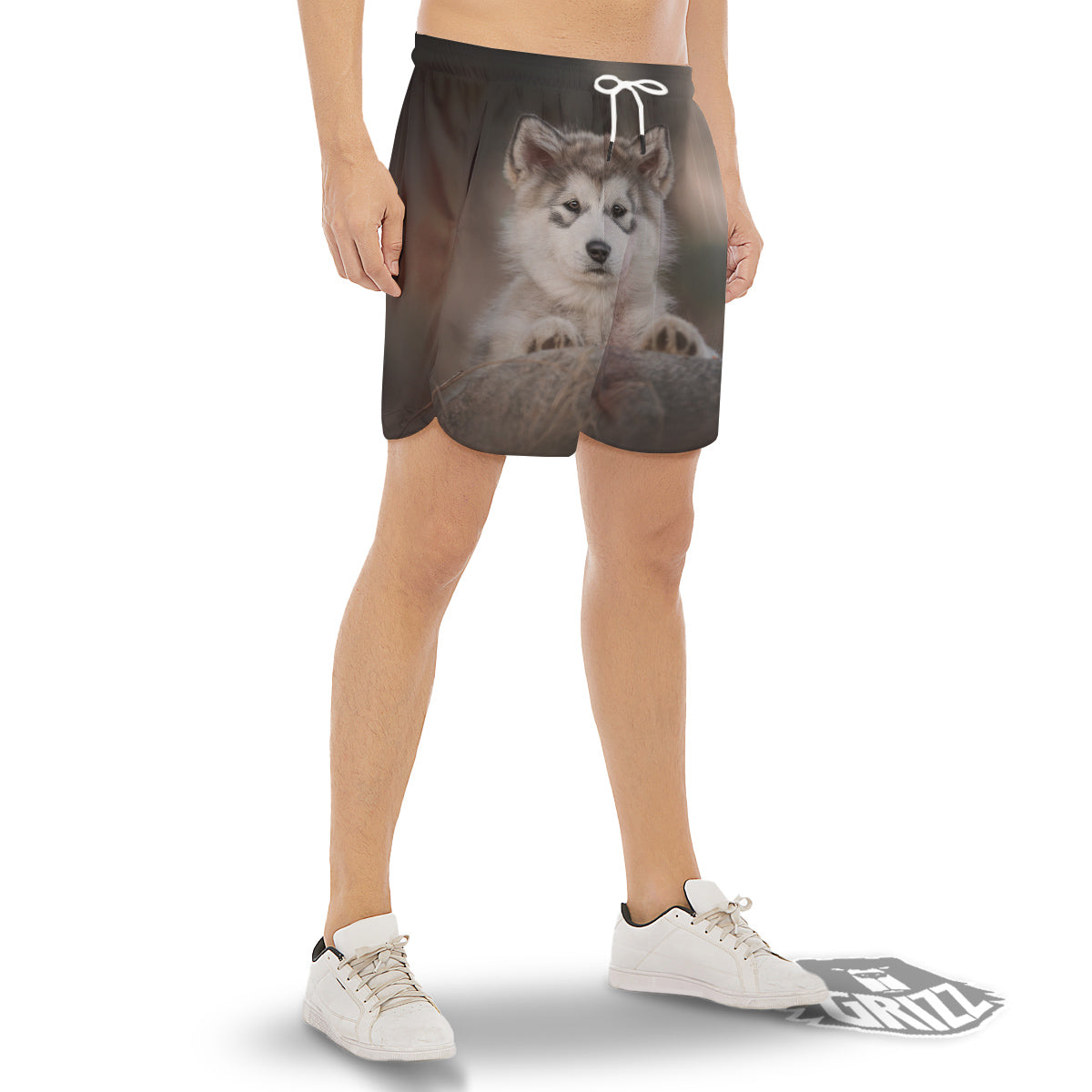 Malamute Alaskan Cute Print Men's Gym Shorts-grizzshop