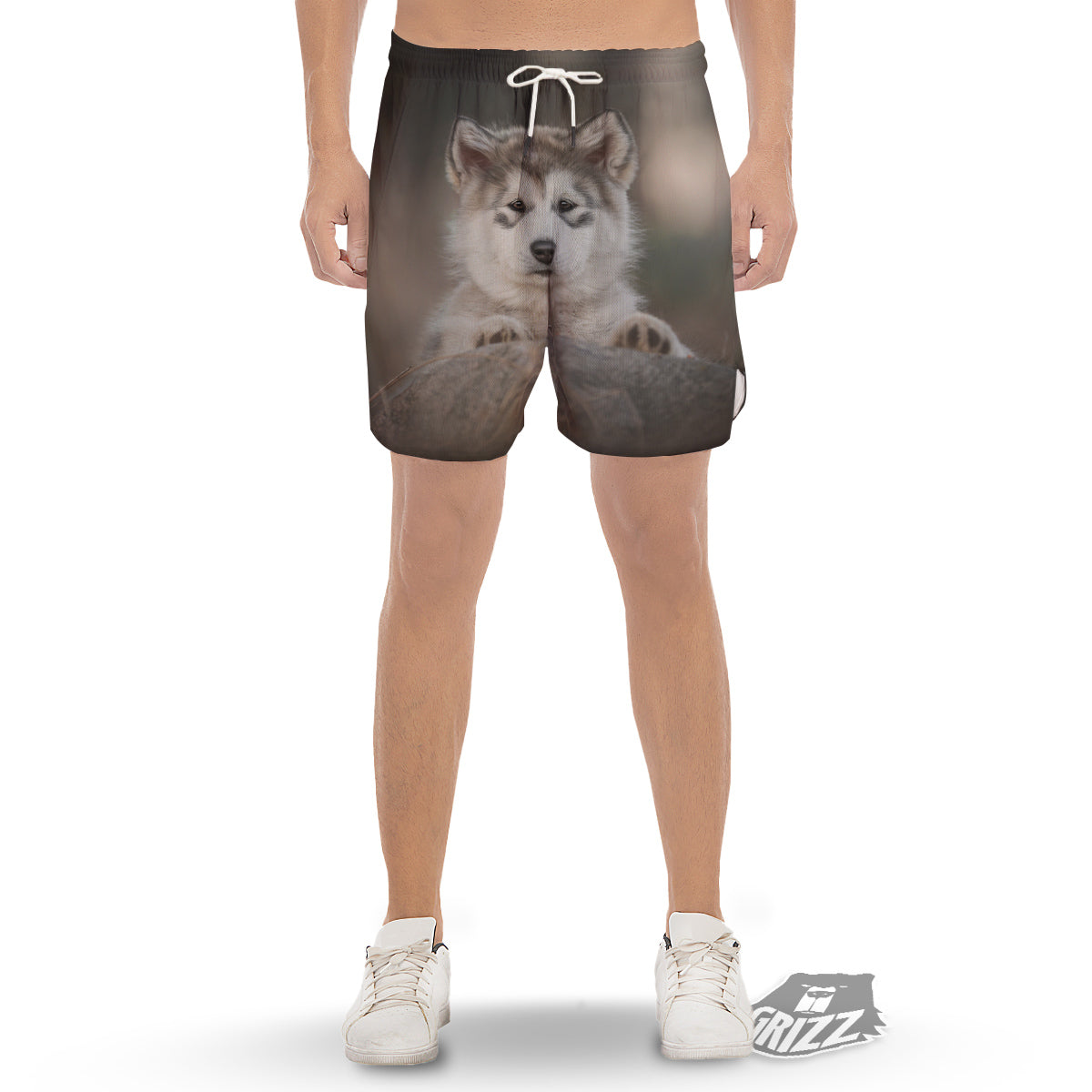 Malamute Alaskan Cute Print Men's Gym Shorts-grizzshop