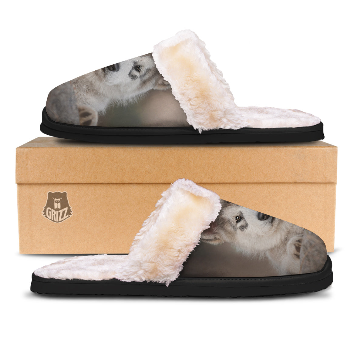 Malamute Alaskan Cute Print Slippers-grizzshop