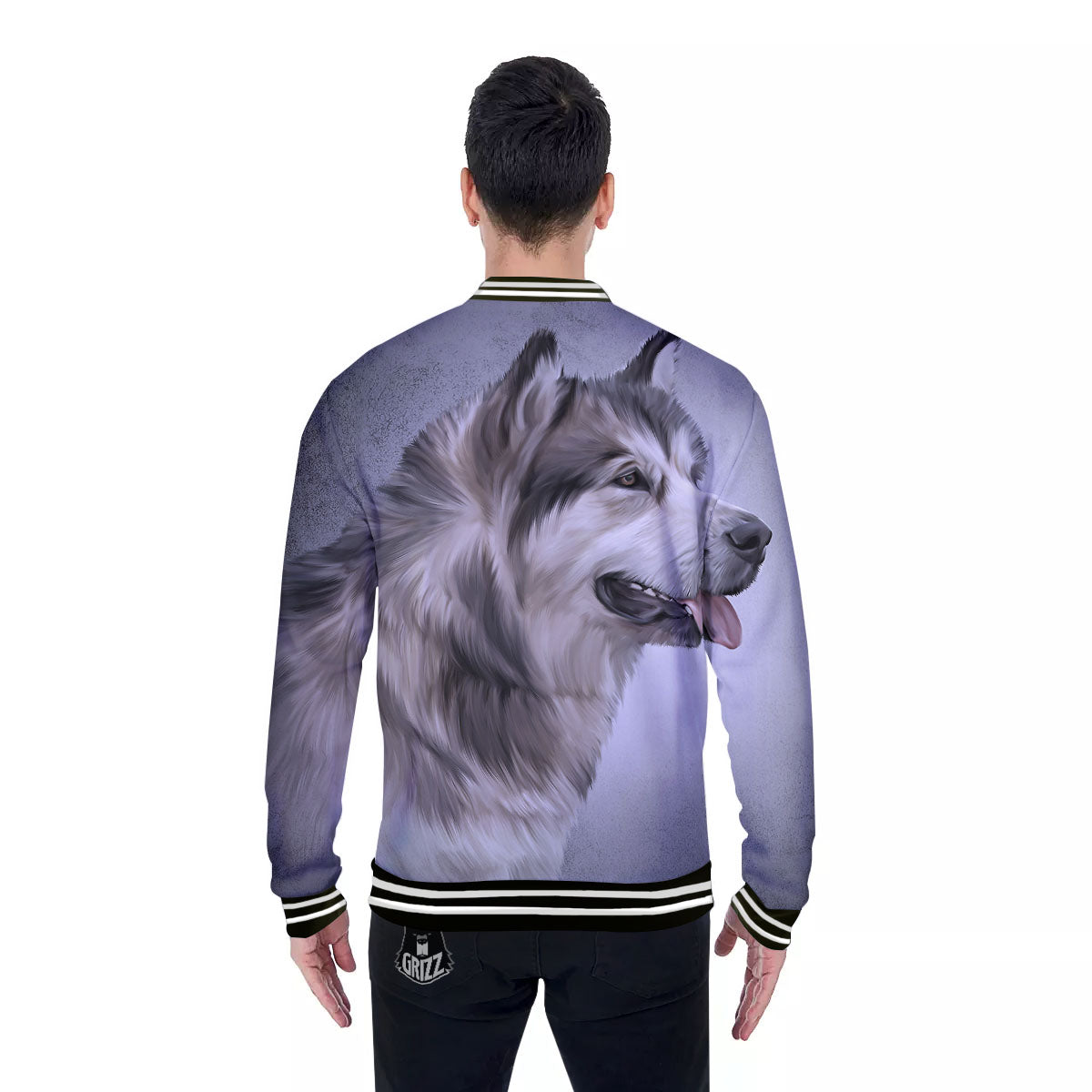 Malamute Alaskan Vintage Print Baseball Jacket-grizzshop