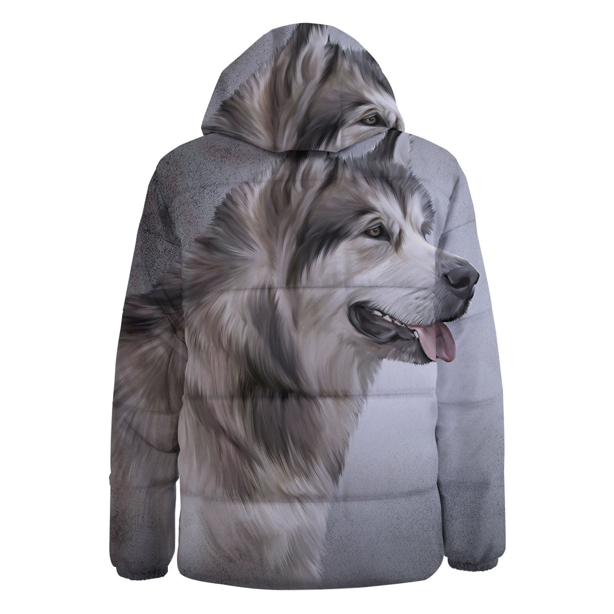 Malamute Alaskan Vintage Print Down Jacket-grizzshop