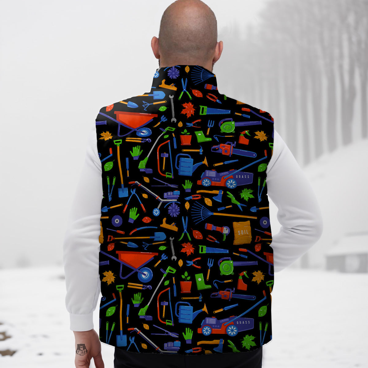 Mallard Duck Pattern Print Down Vest-grizzshop