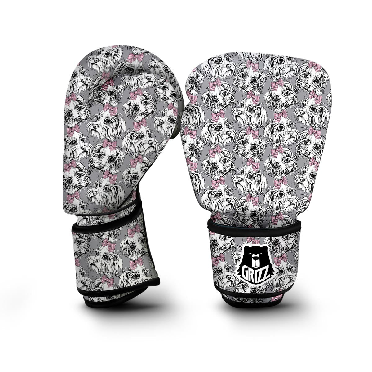 Maltese Puppy Dog Pattern Print Boxing Gloves-grizzshop
