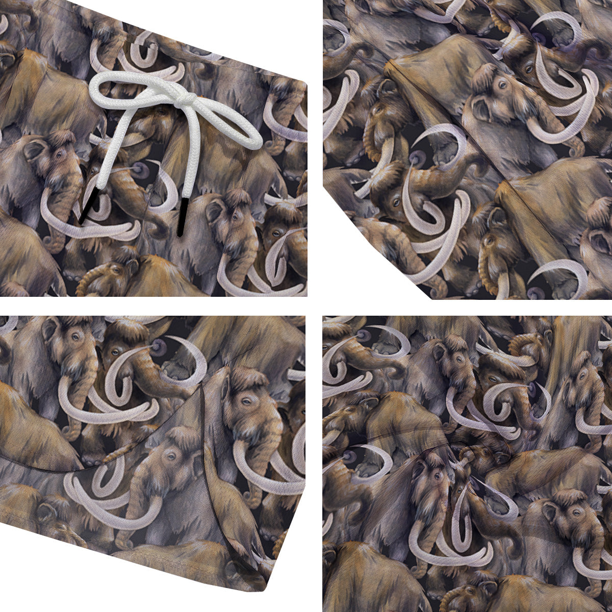 Mammoths Watercolor Print Pattern Men's Running Shorts-grizzshop