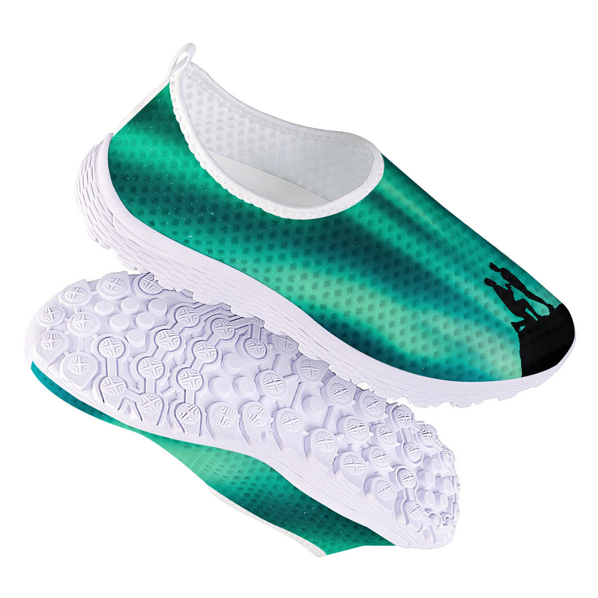 Man Making Marriage With Northern Lights Print Nurse Shoes-grizzshop