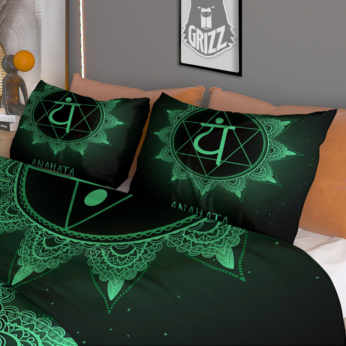 Mandala Anahata Chakra Print Duvet Cover Bedding Set