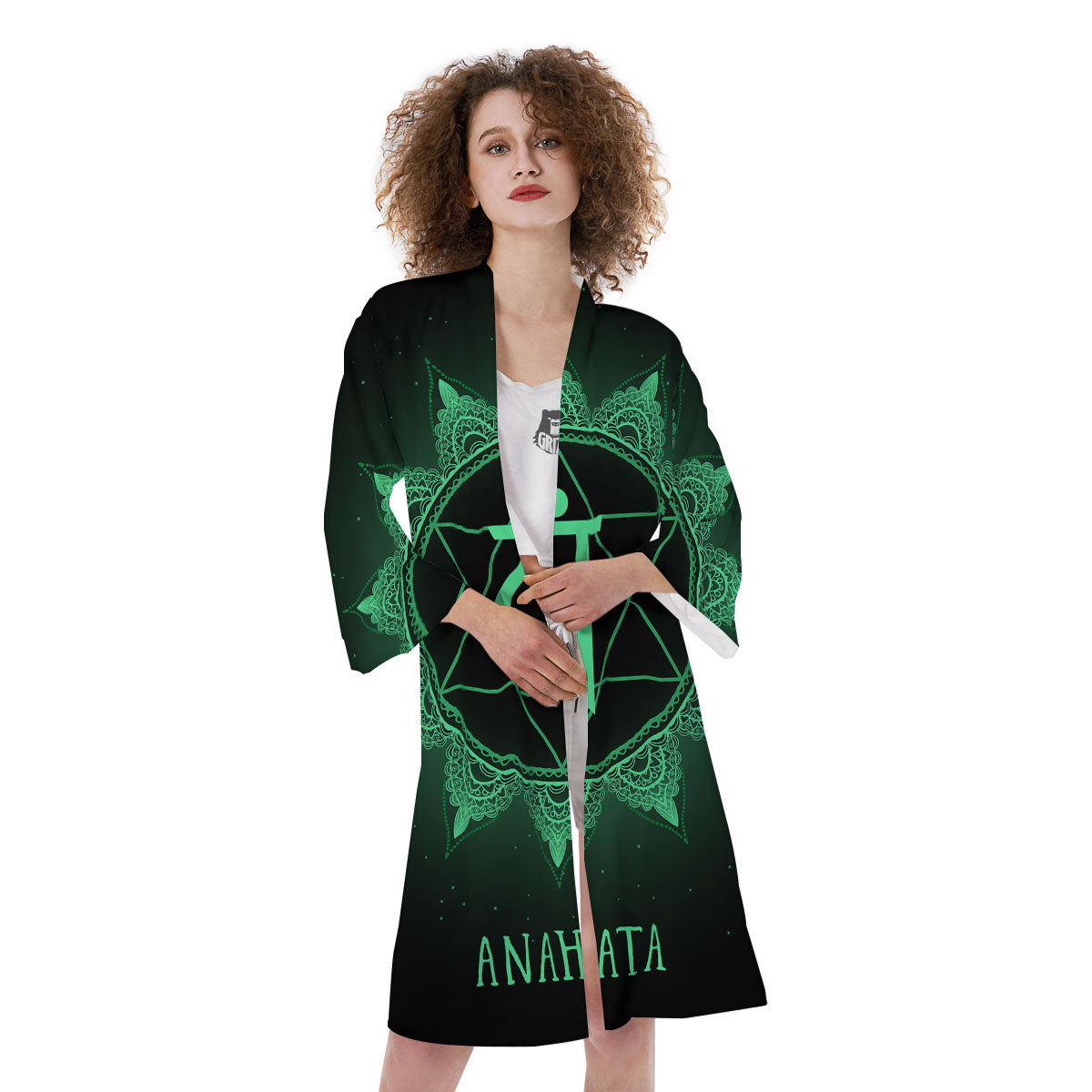 Mandala Anahata Chakra Print Kimono-grizzshop