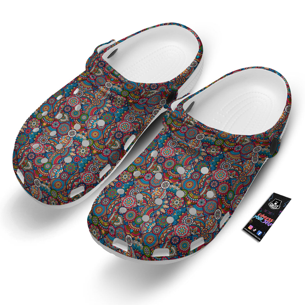 Mandala Bohemian Colorful Print Pattern Clog-grizzshop