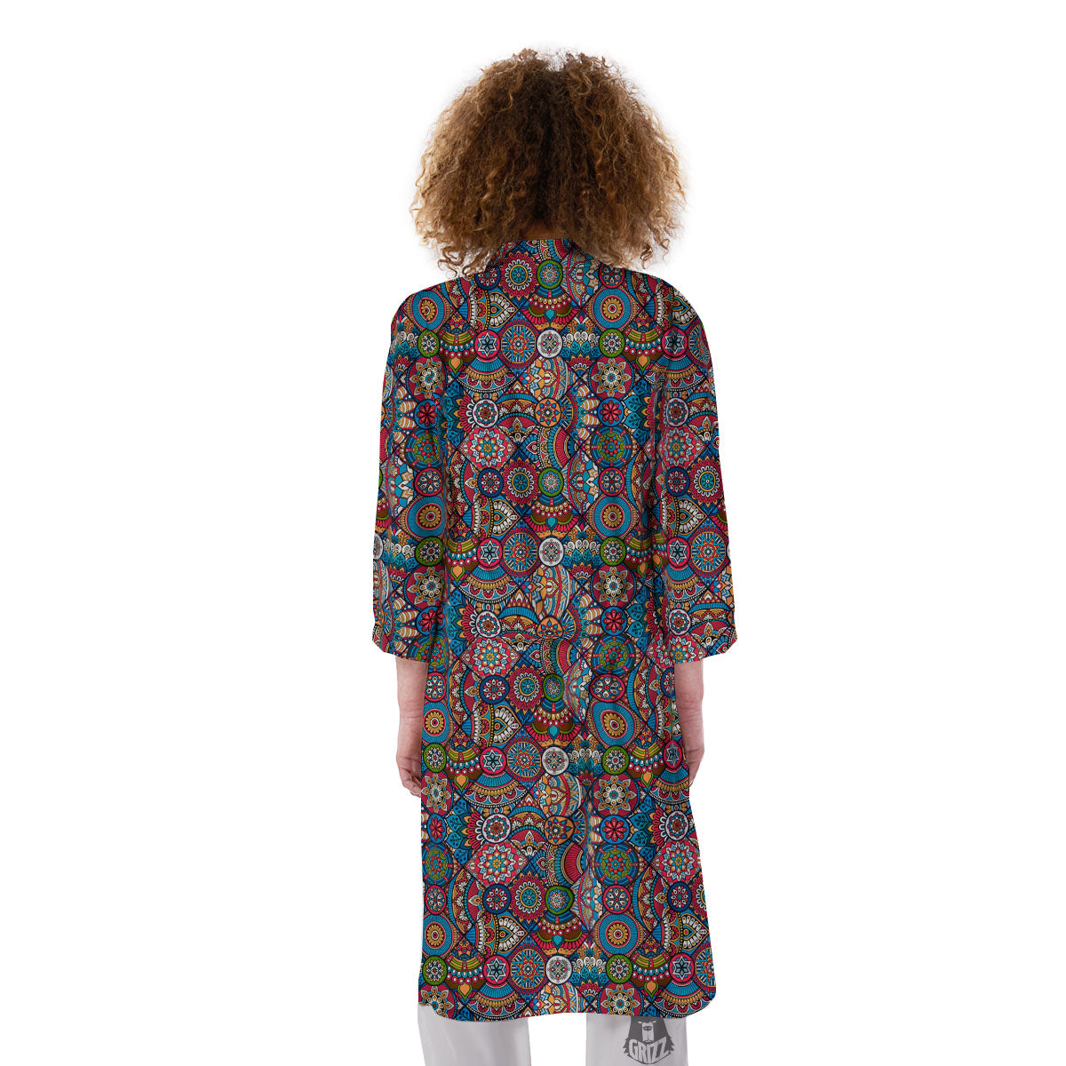 Mandala Bohemian Colorful Print Pattern Kimono-grizzshop