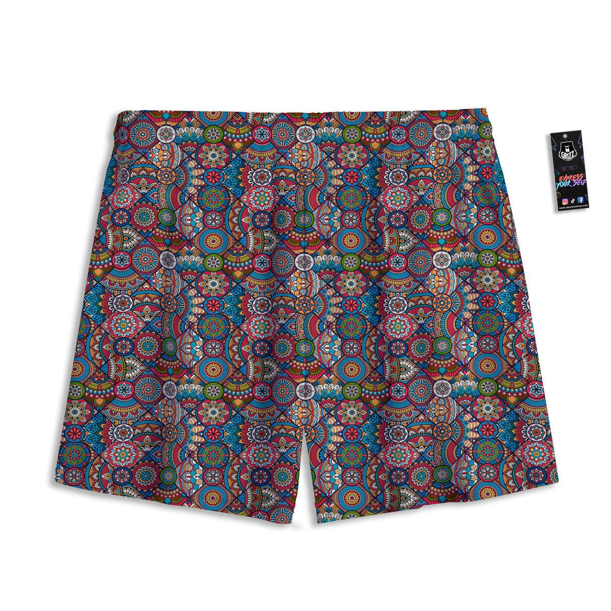 Koi Fish Golden Spiritual Print Mesh Shorts