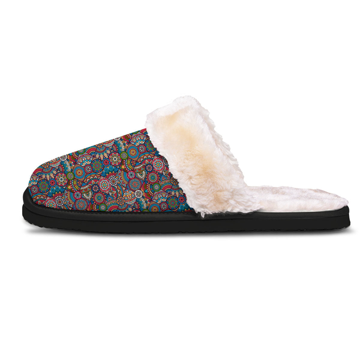 Mandala Bohemian Colorful Print Pattern Slippers-grizzshop
