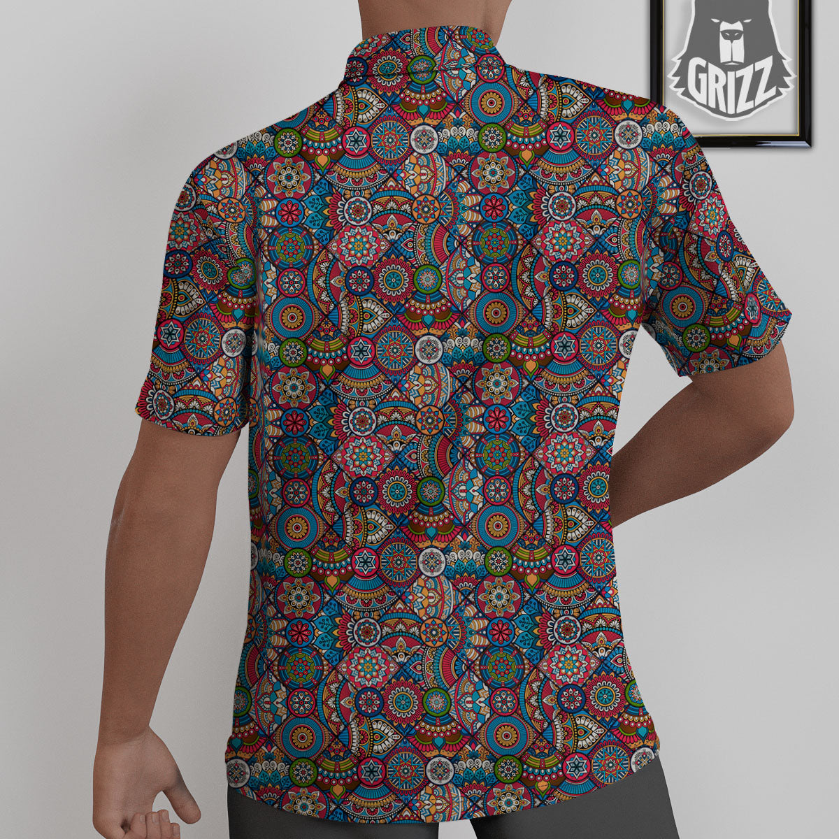 Mandala Bohemian Colorful Print Pattern Untucked Shirts-grizzshop