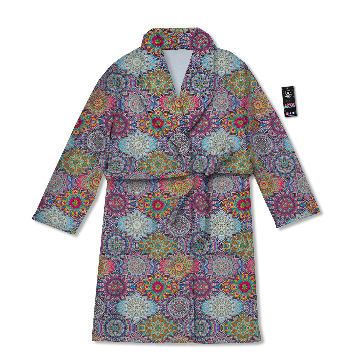 Mandala Bohemian Indian Print Pattern Bathrobe-grizzshop