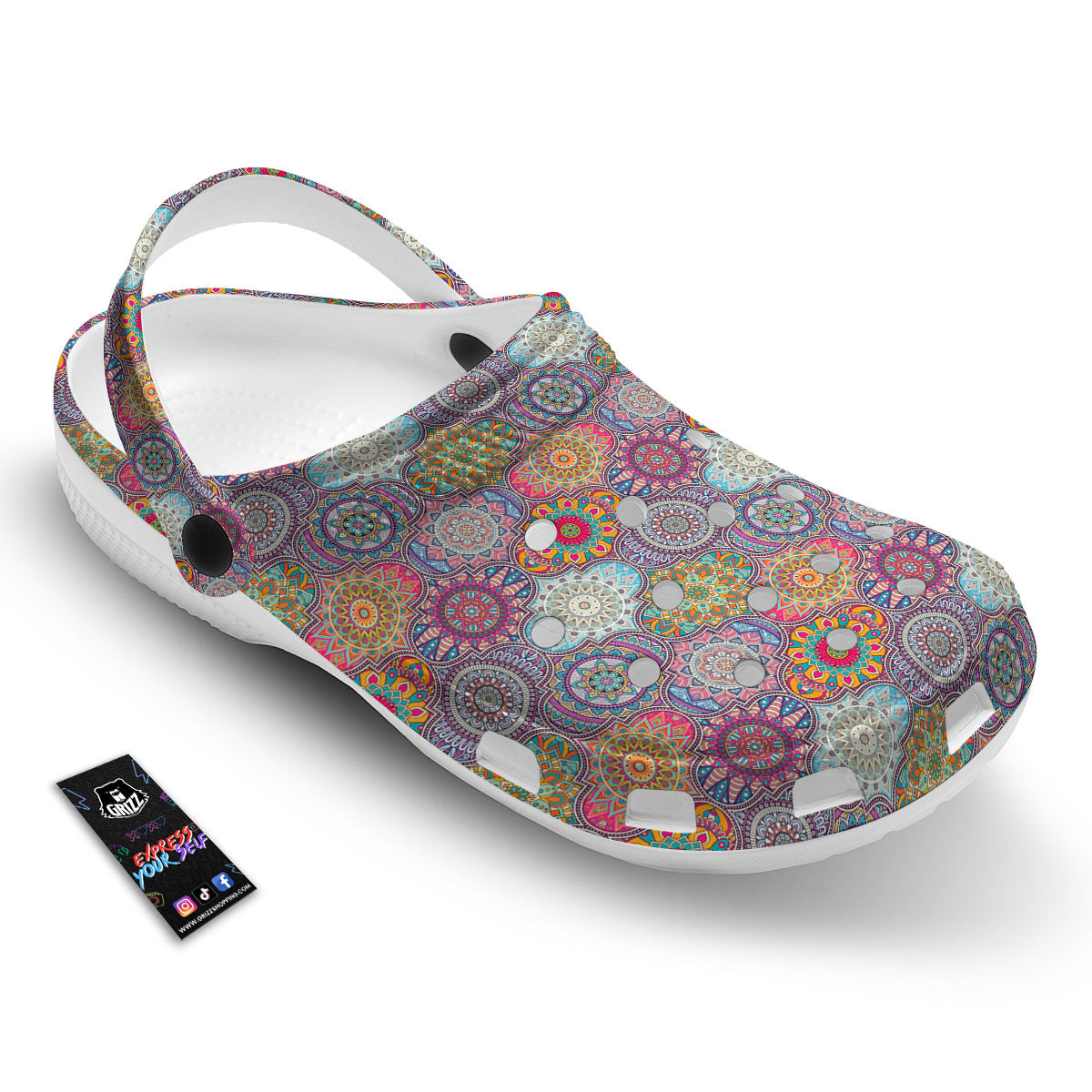 Mandala Bohemian Indian Print Pattern Clog-grizzshop