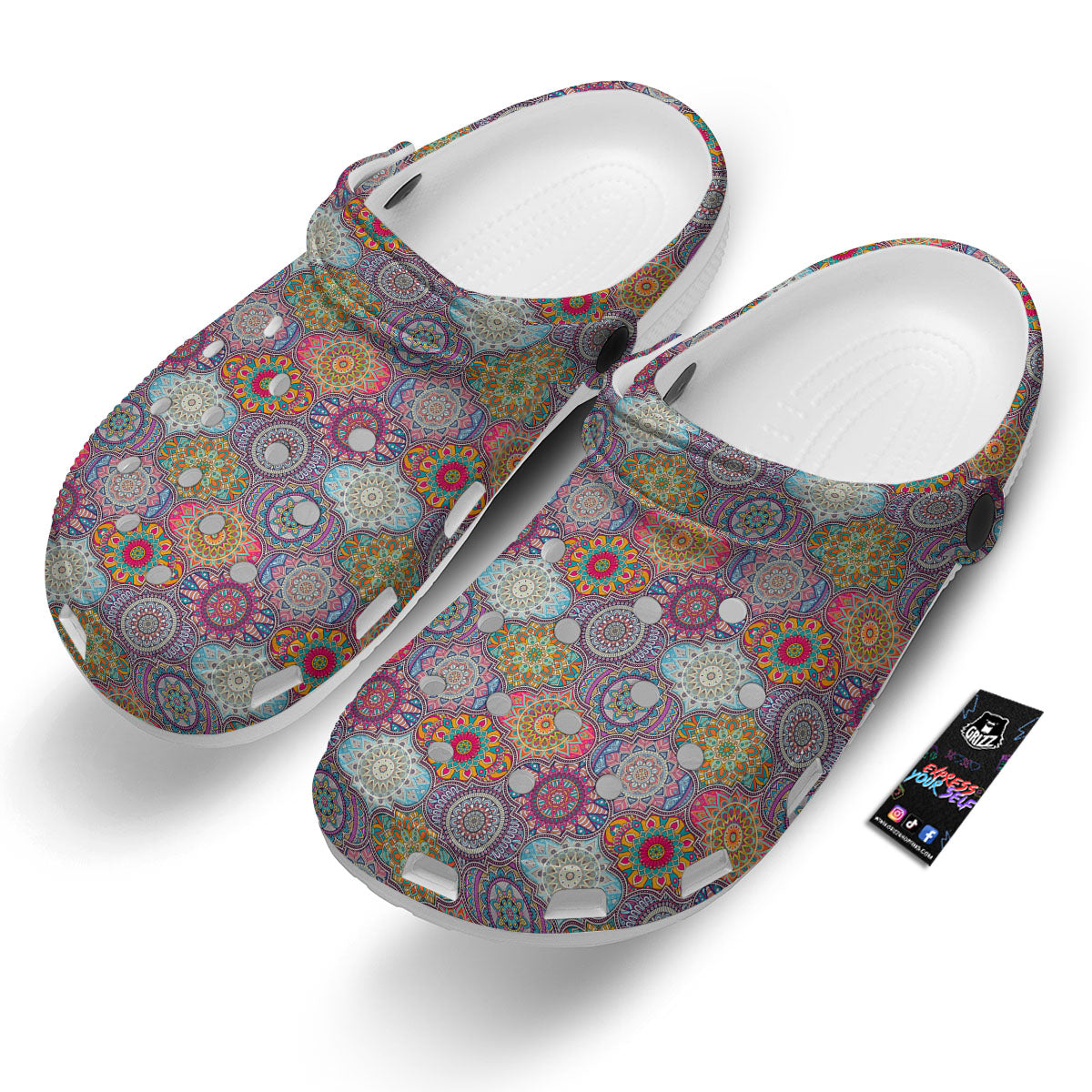 Mandala Bohemian Indian Print Pattern Clog-grizzshop