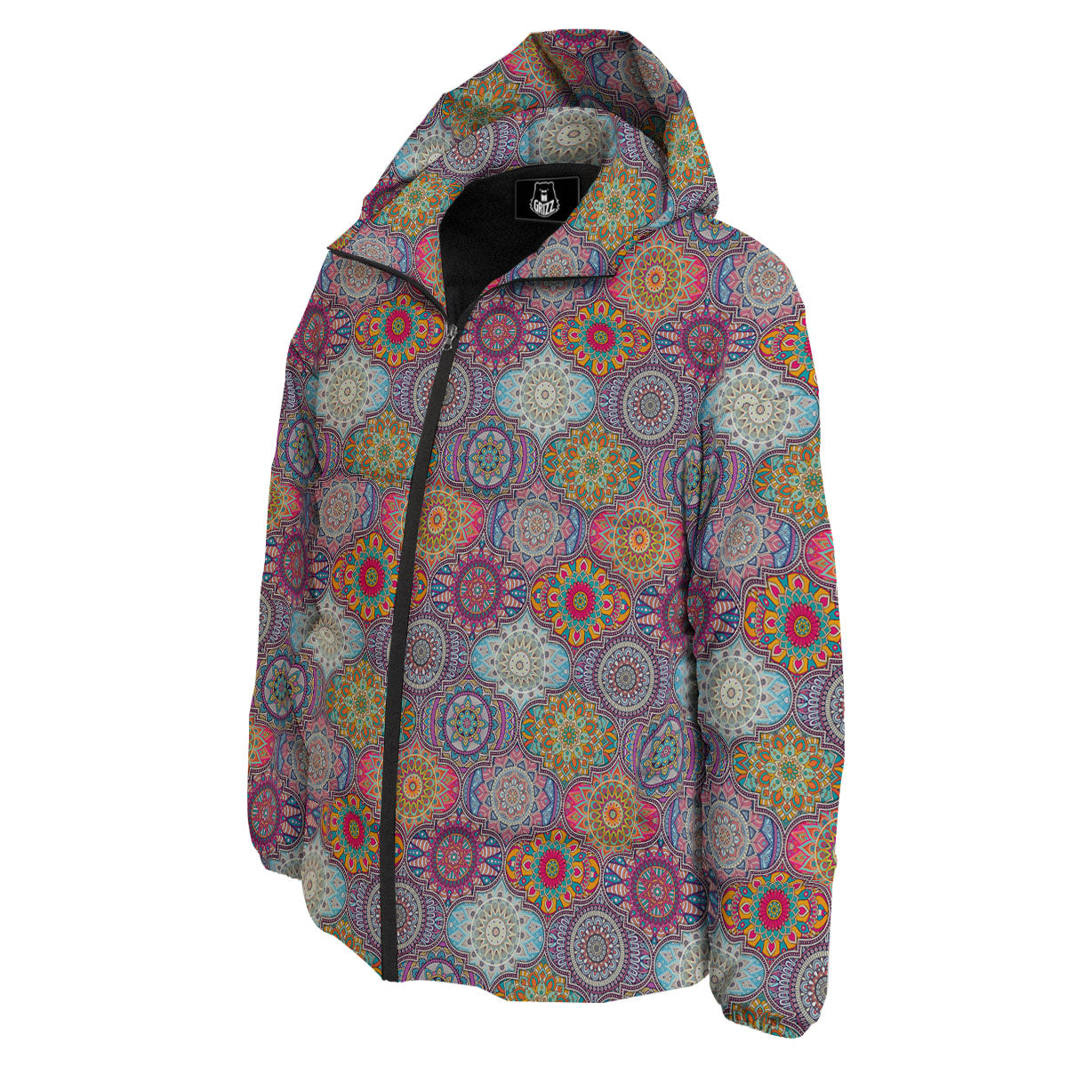 Mandala Bohemian Indian Print Pattern Down Jacket-grizzshop