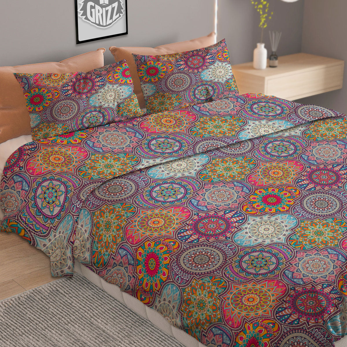 Lacrosse Doodle Print Pattern Duvet Cover Bedding Set