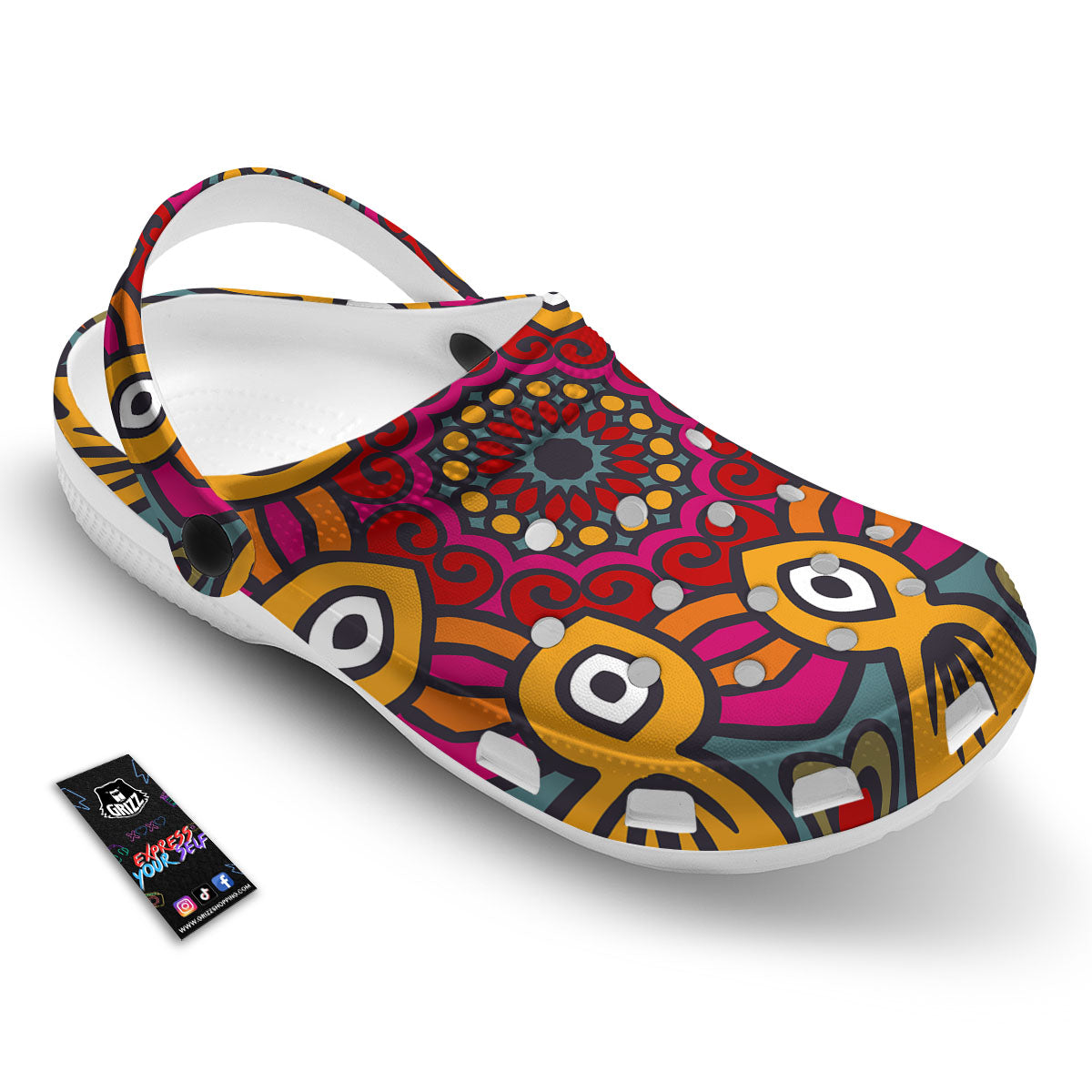 Mandala Bohemian Native Print Pattern Clog-grizzshop