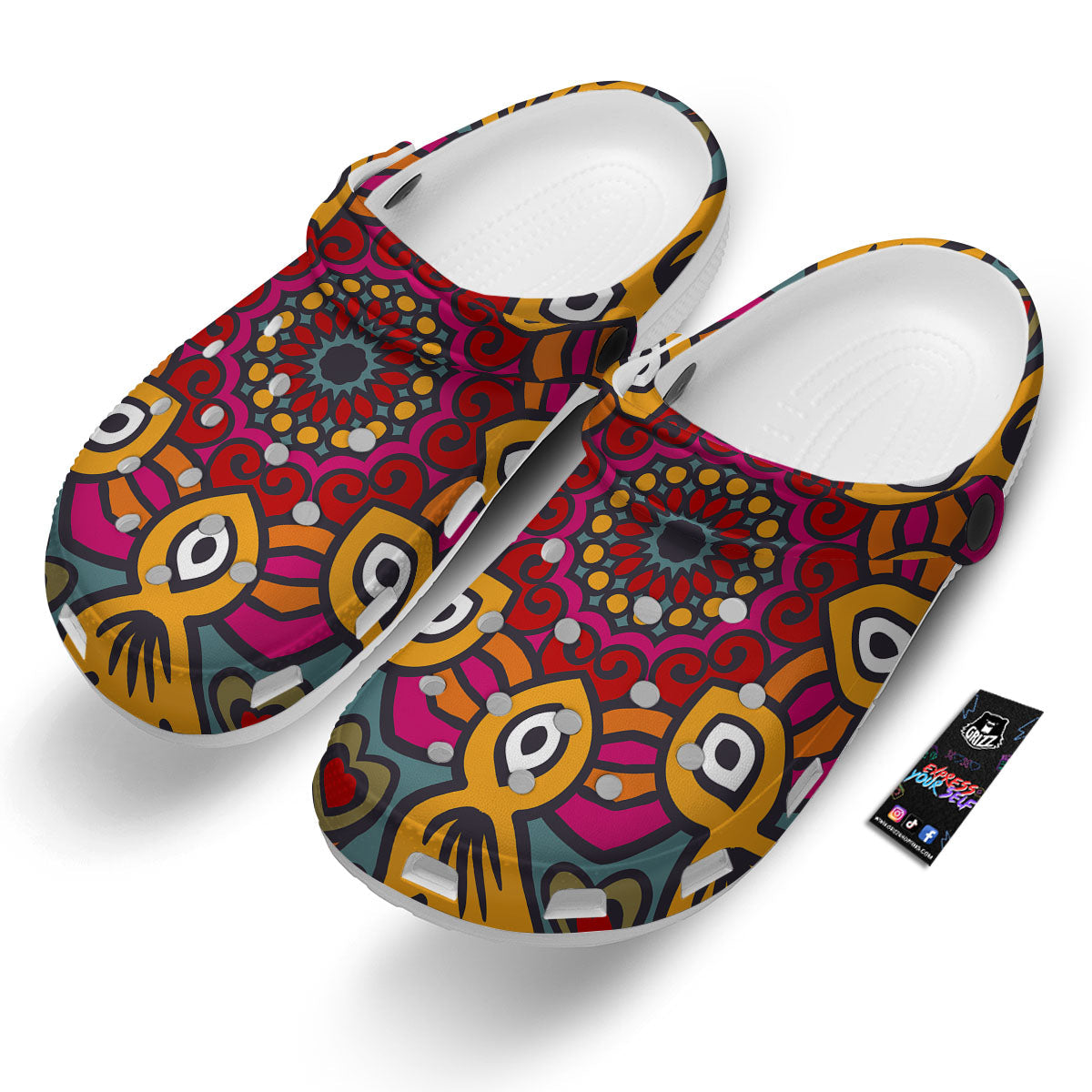 Mandala Bohemian Native Print Pattern Clog-grizzshop