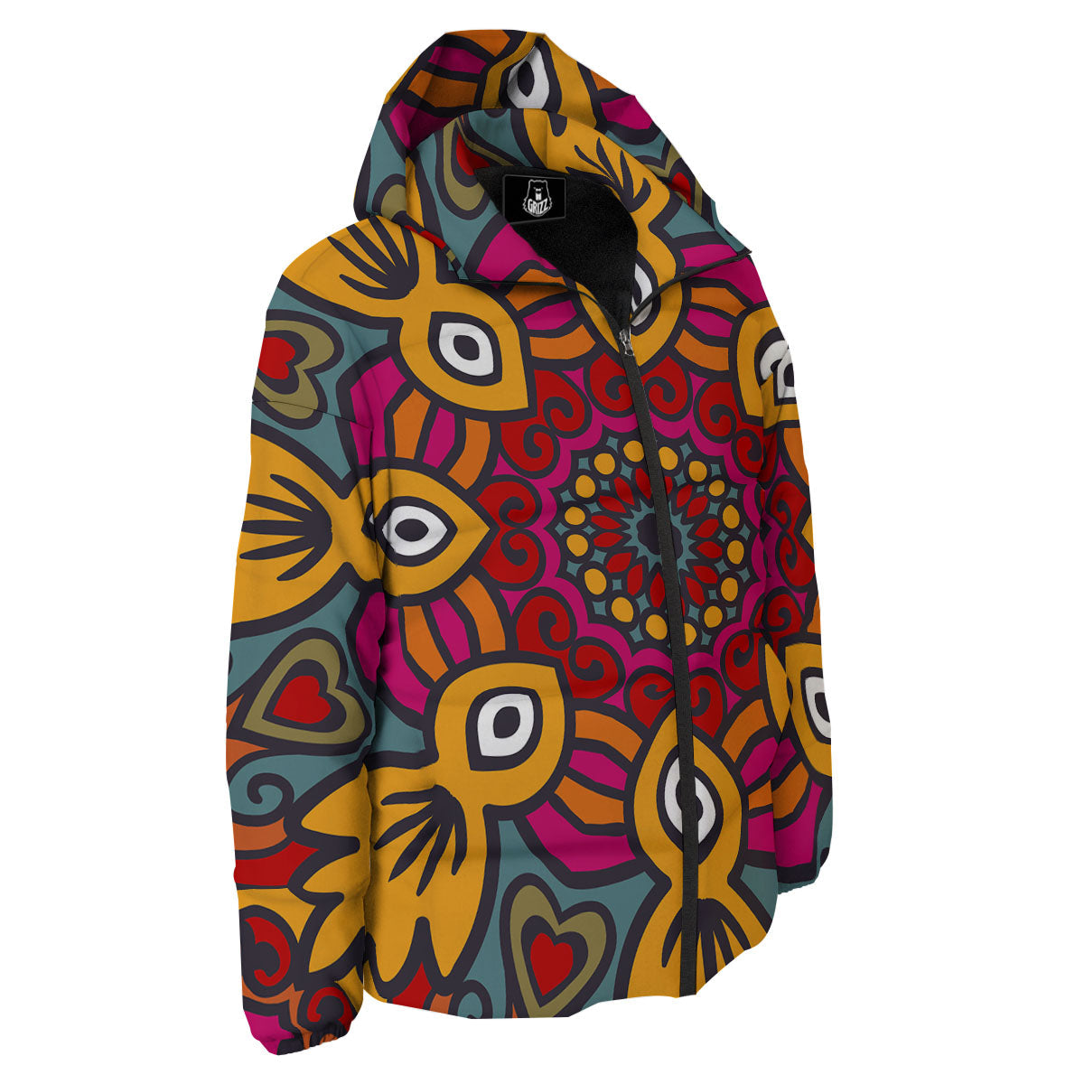 Mandala Bohemian Native Print Pattern Down Jacket-grizzshop