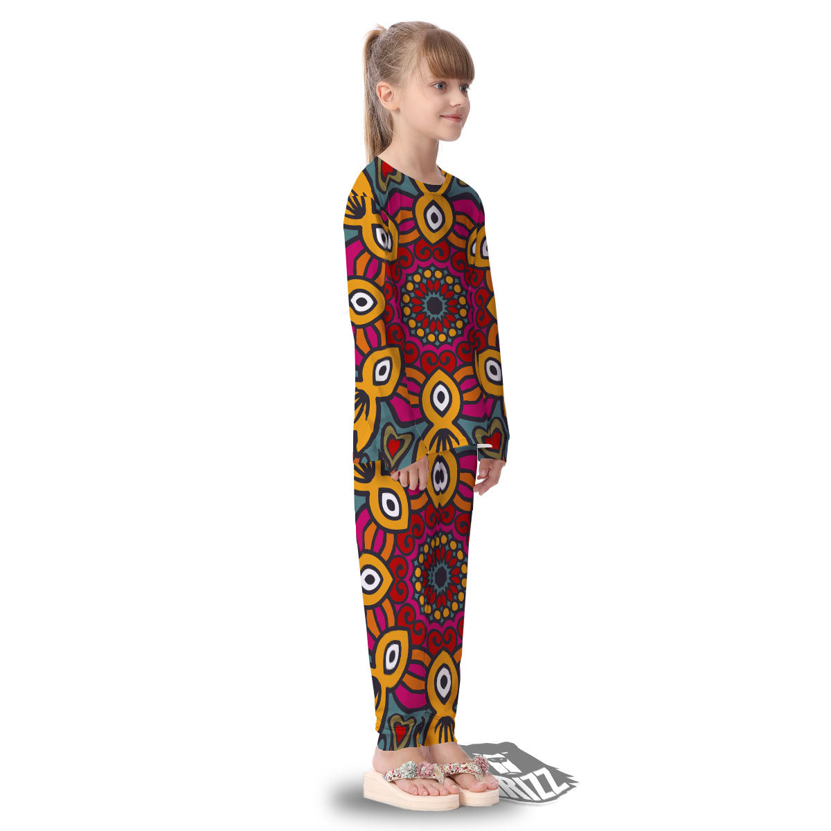 Mandala Bohemian Native Print Pattern Kid's Pajamas-grizzshop